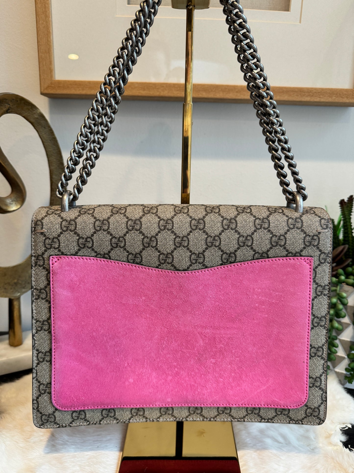 GUCCI GG Supreme Dionysus Medium Handbag PINK