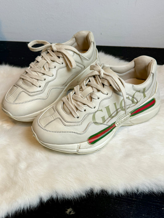 Gucci Rhyton Logo Ivory Sneakers 34.5EU