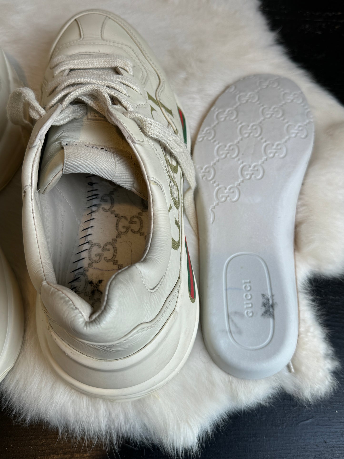 Gucci Rhyton Logo Ivory Sneakers 36EU