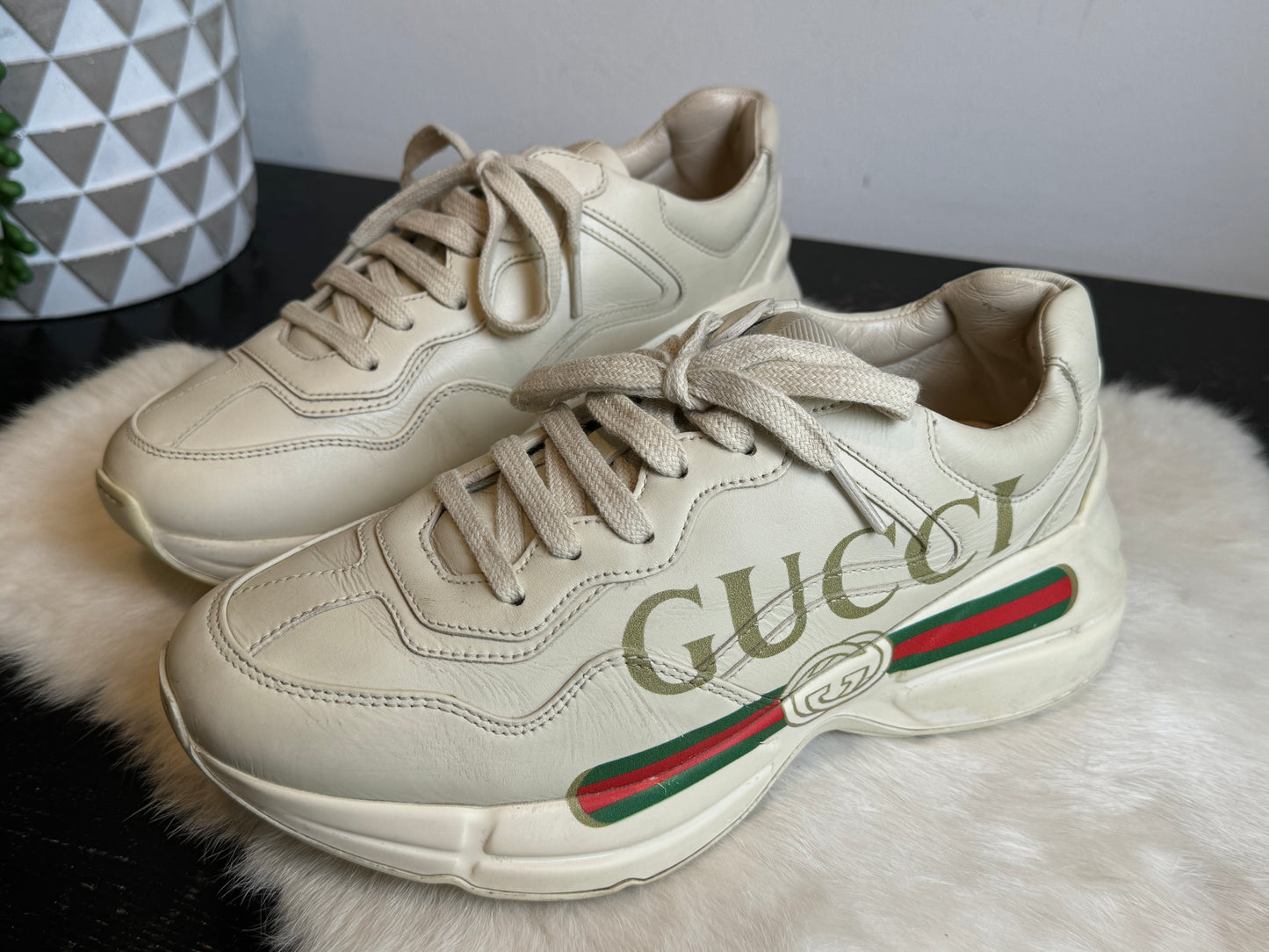 Gucci Rhyton Logo Ivory Sneakers 36EU