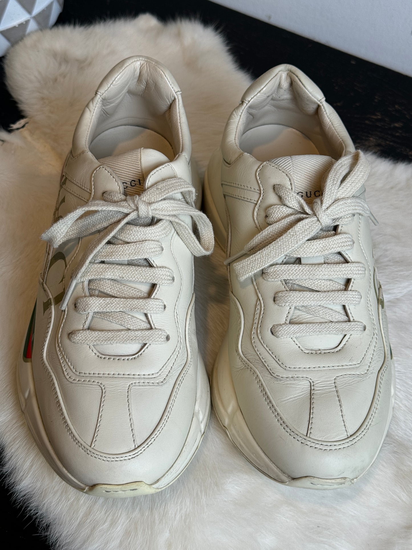 Gucci Rhyton Logo Ivory Sneakers 36EU