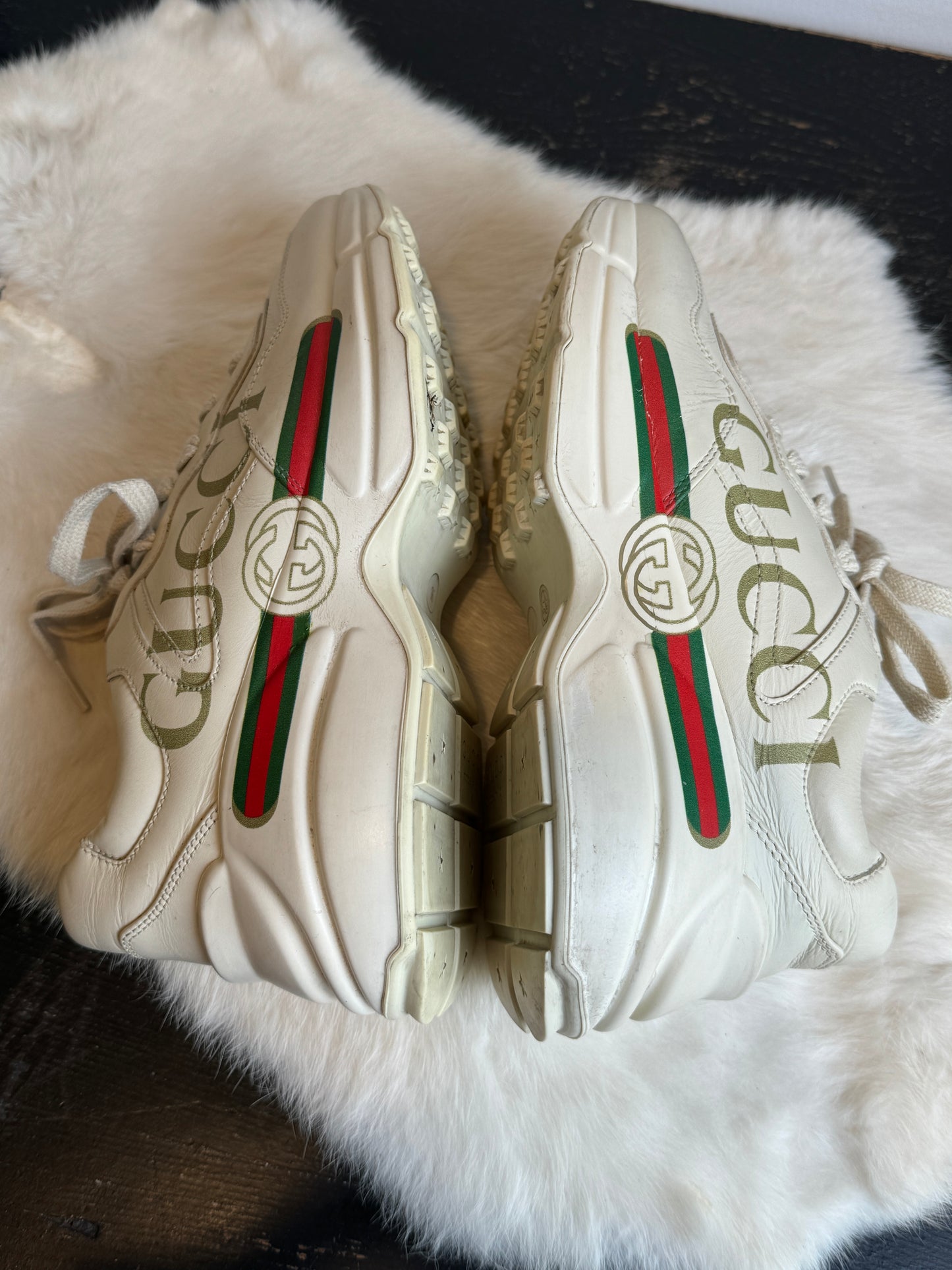 Gucci Rhyton Logo Ivory Sneakers 36EU