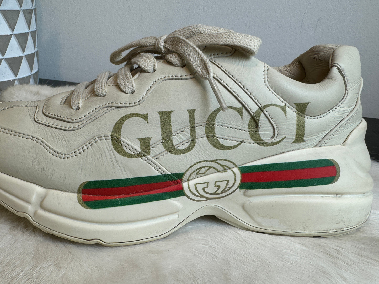 Gucci Rhyton Logo Ivory Sneakers 36EU