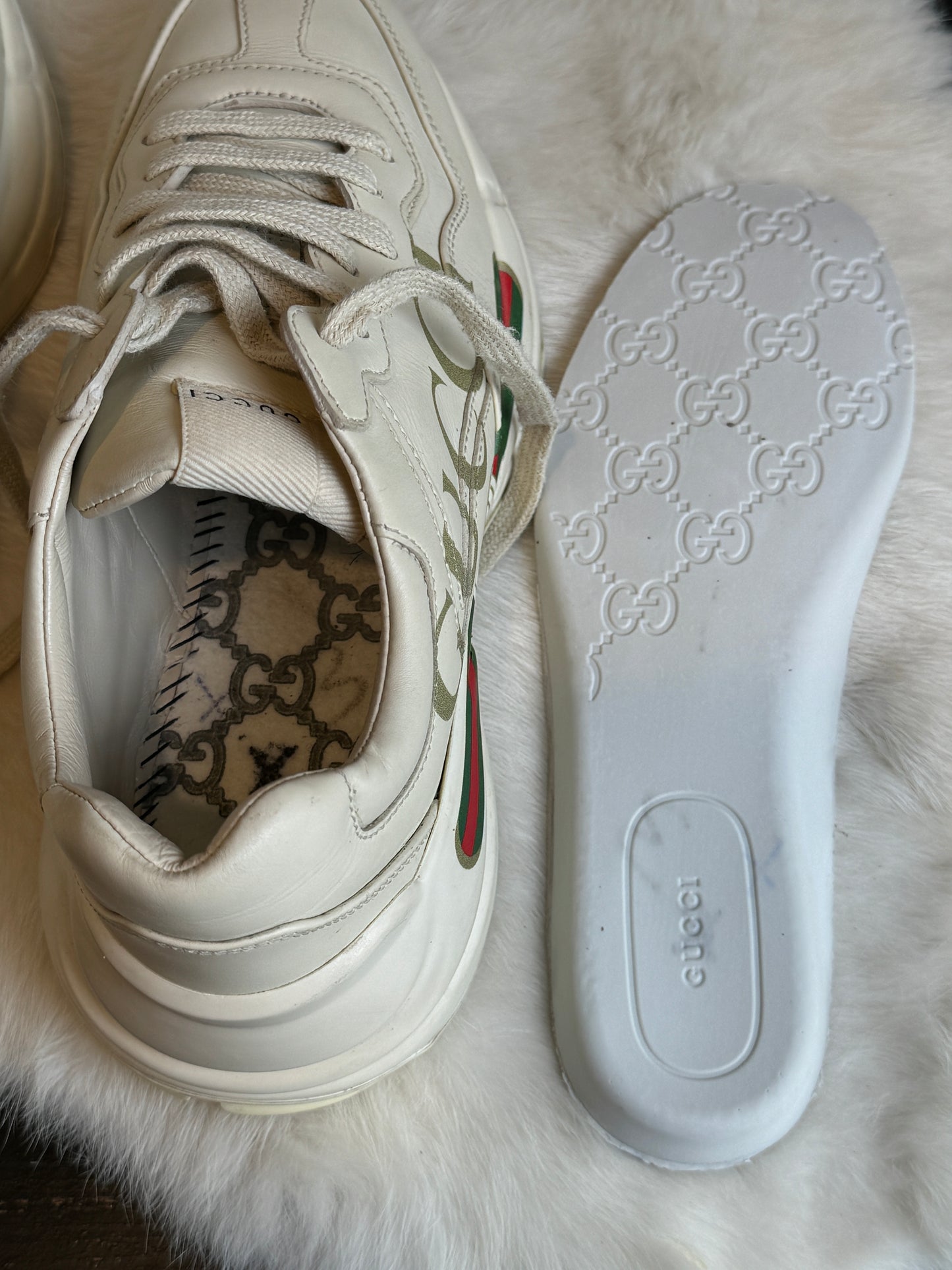 Gucci Rhyton Logo Ivory Sneakers 36EU