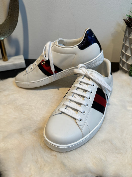 Gucci Ace Navy/Red Web Sneakers (39EU)