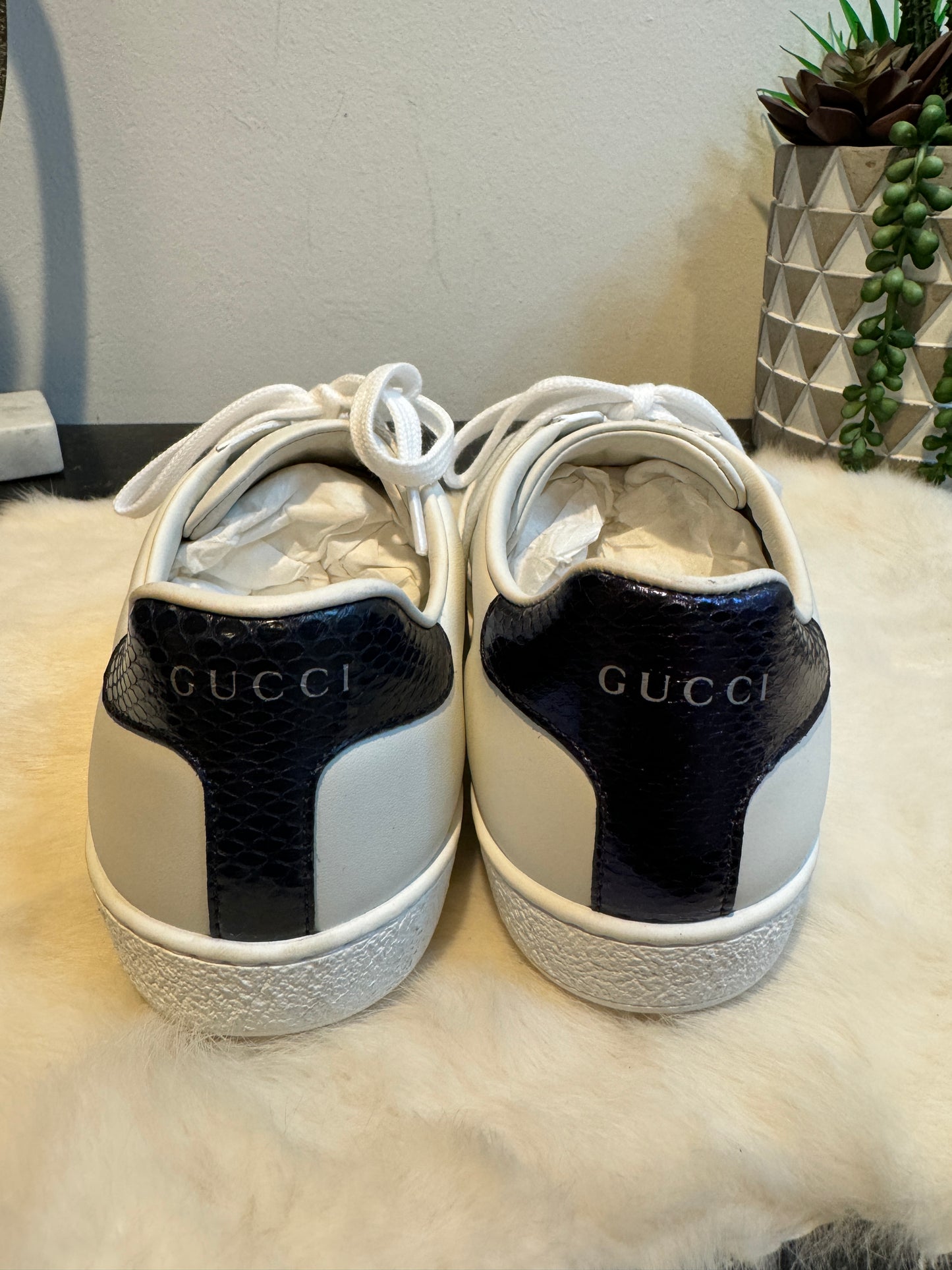 Gucci Ace Navy/Red Web Sneakers (39EU)