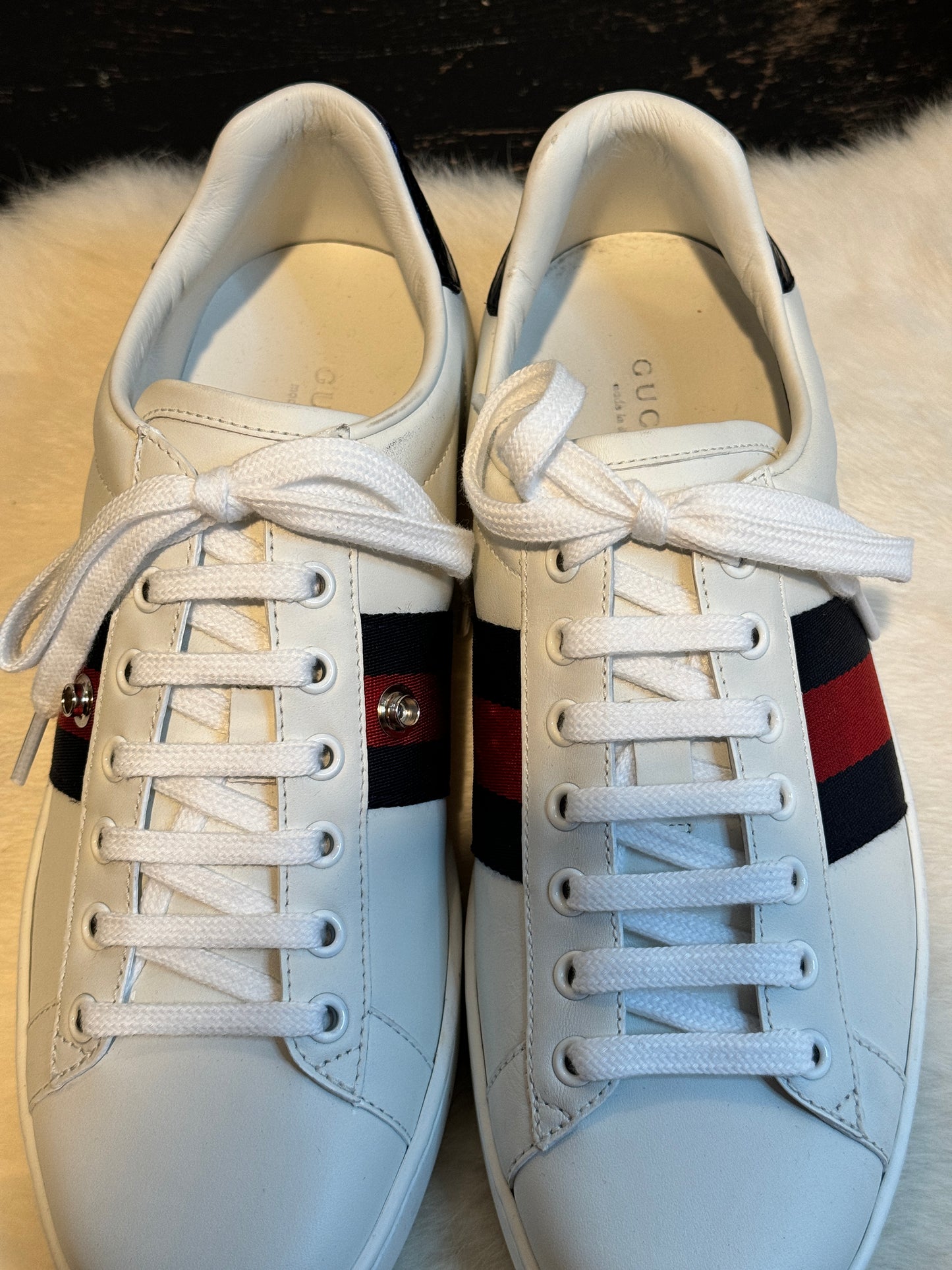 Gucci Ace Navy/Red Web Sneakers (39EU)