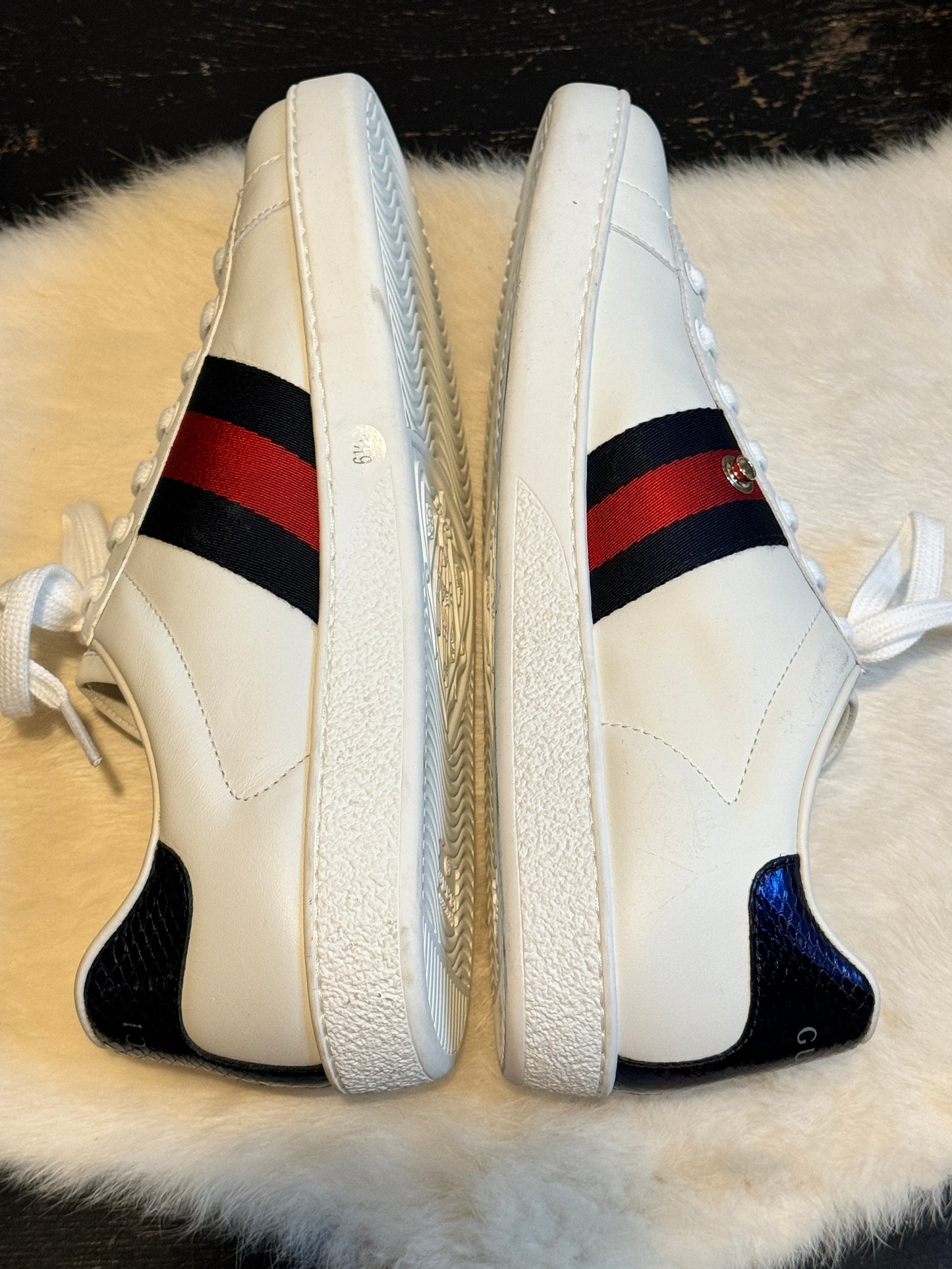 Gucci Ace Navy/Red Web Sneakers (39EU)