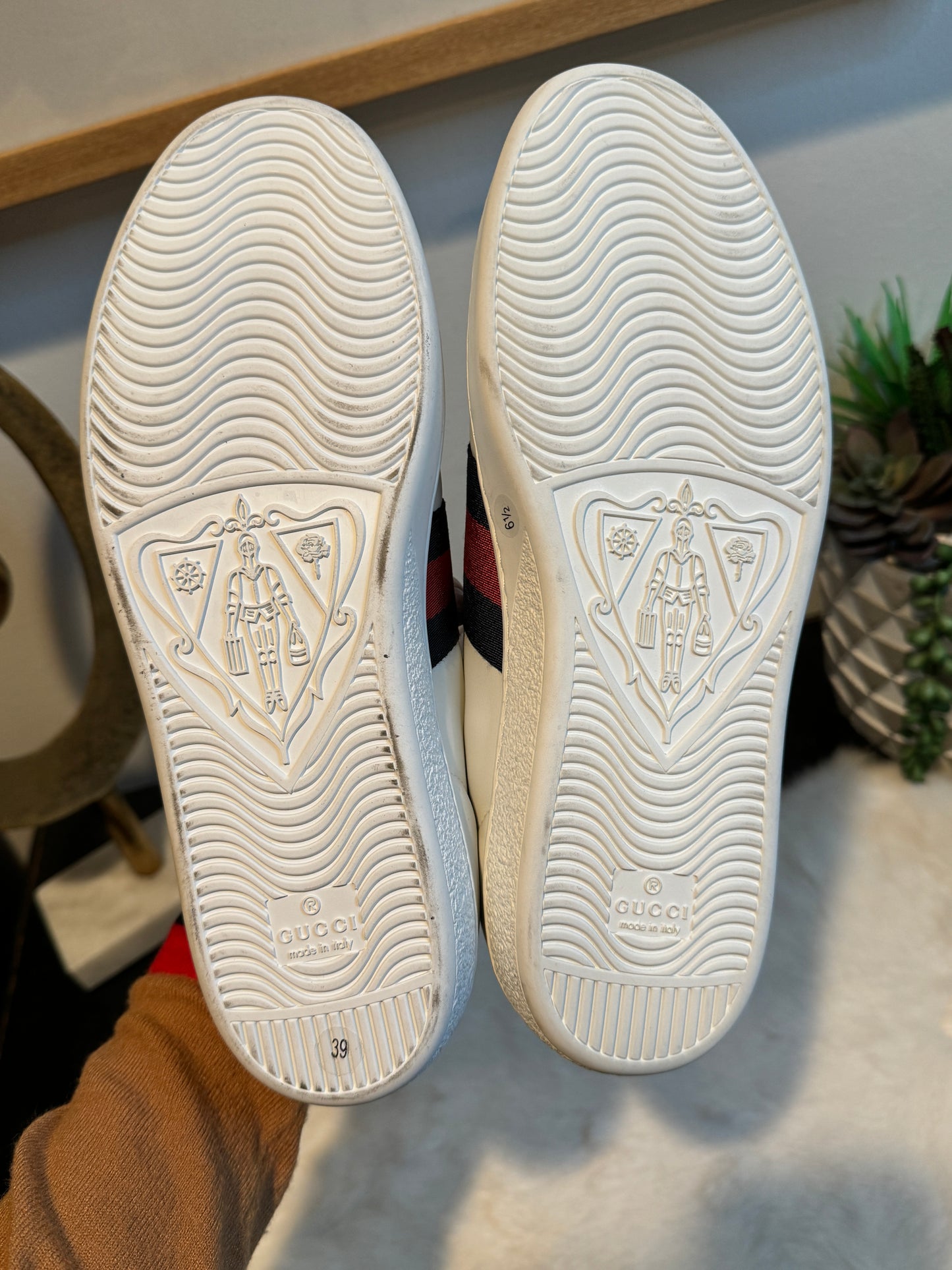 Gucci Ace Navy/Red Web Sneakers (39EU)