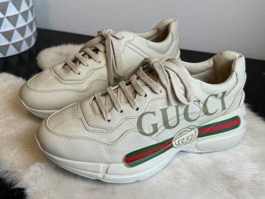 Gucci Rhyton Logo Ivory Sneakers 37.5EU