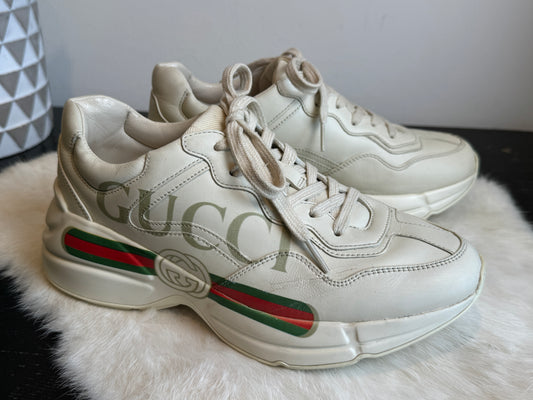 Gucci Rhyton Logo Ivory Sneakers 37.5EU