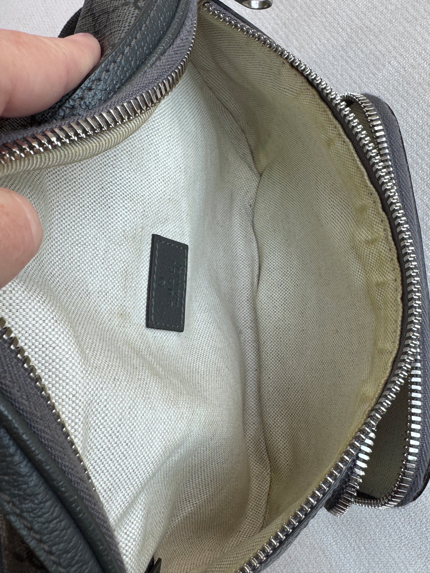 GUCCI Grey Ophidia GG Supreme Belt Waist Bumbag