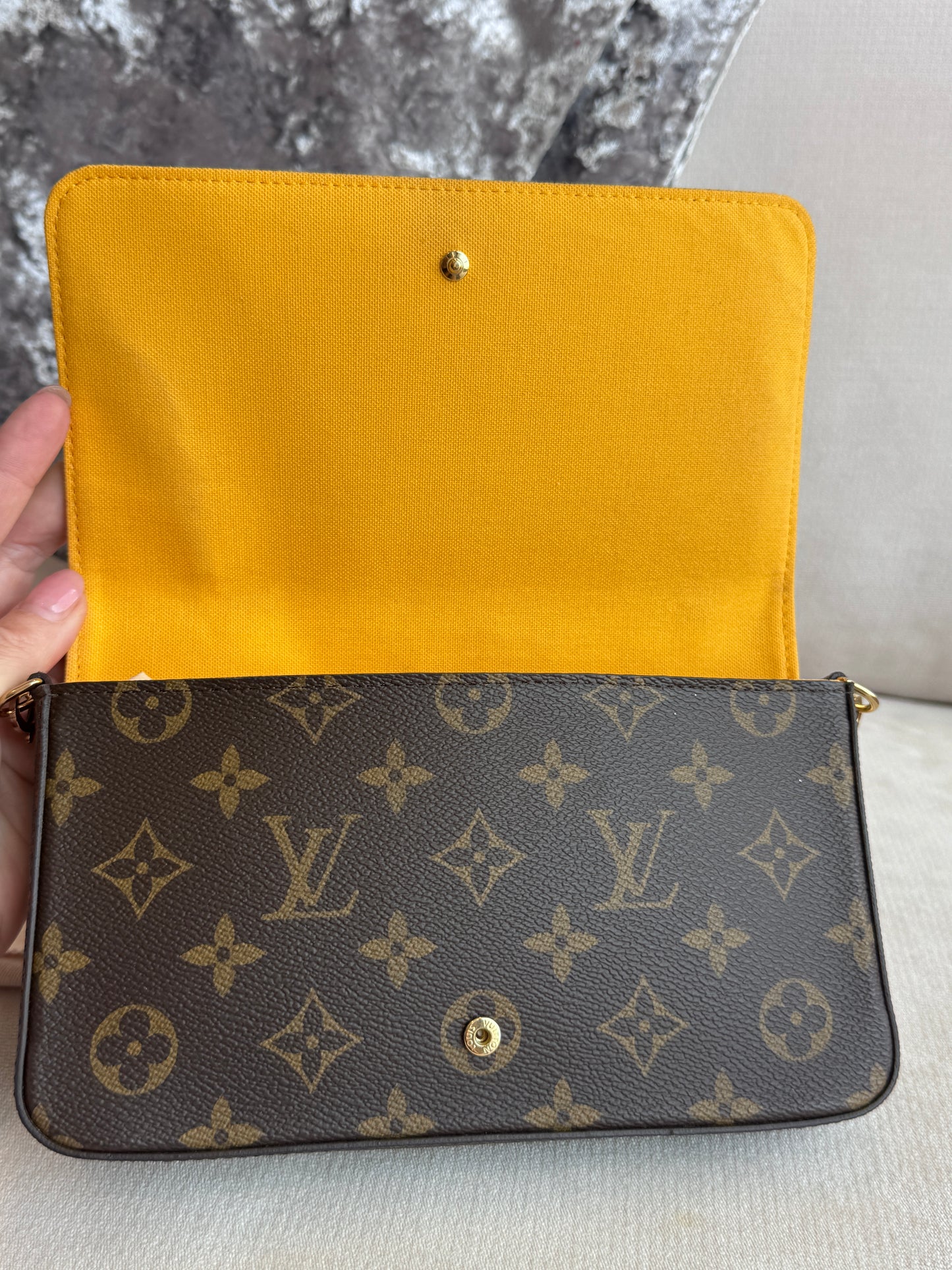 Louis Vuitton Felicie Monogram Vivienne 2022 Holiday LE Yellow Crossbody