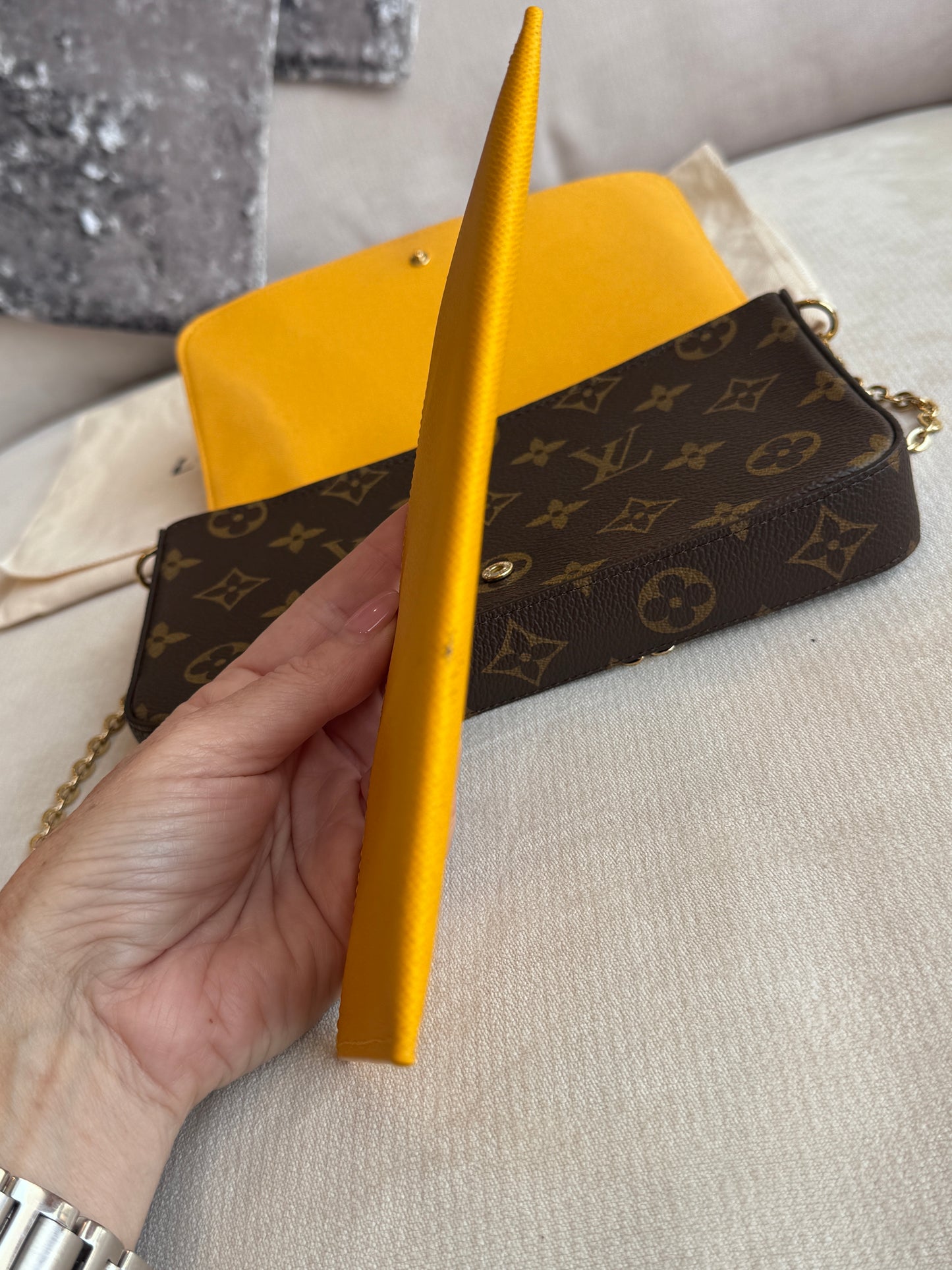 Louis Vuitton Felicie Monogram Vivienne 2022 Holiday LE Yellow Crossbody