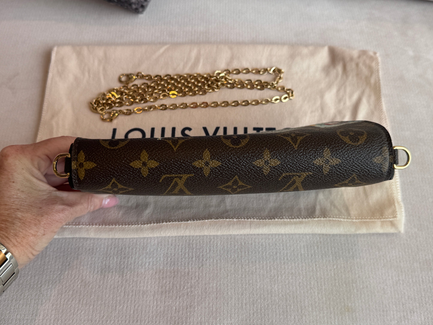 Louis Vuitton Felicie Monogram Vivienne 2022 Holiday LE Yellow Crossbody