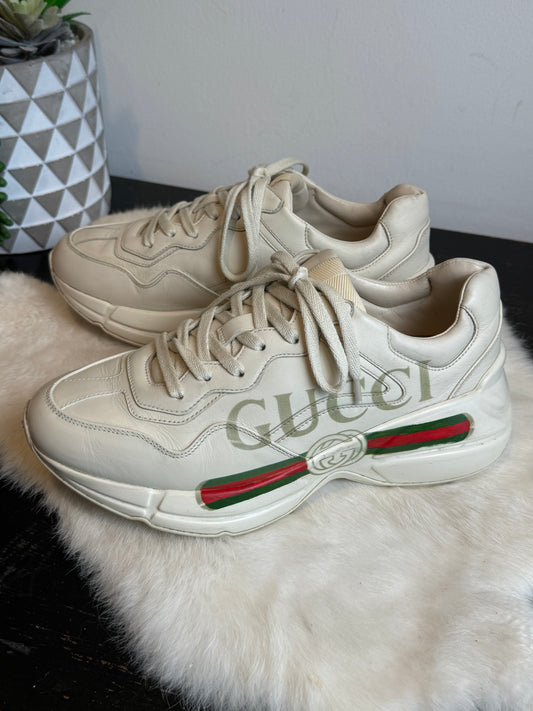 Gucci Rhyton Logo Ivory Sneakers 39EU