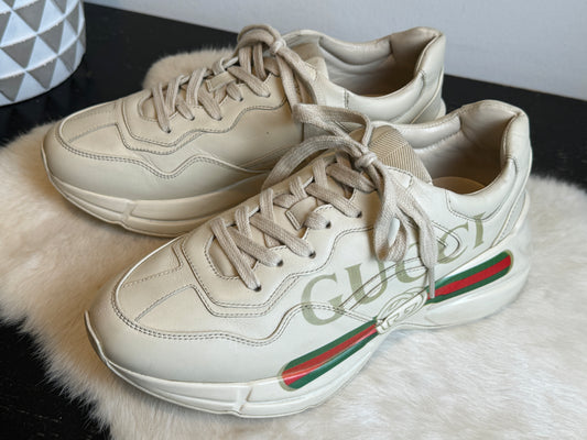 Gucci Rhyton Logo Ivory Sneakers 38.5EU