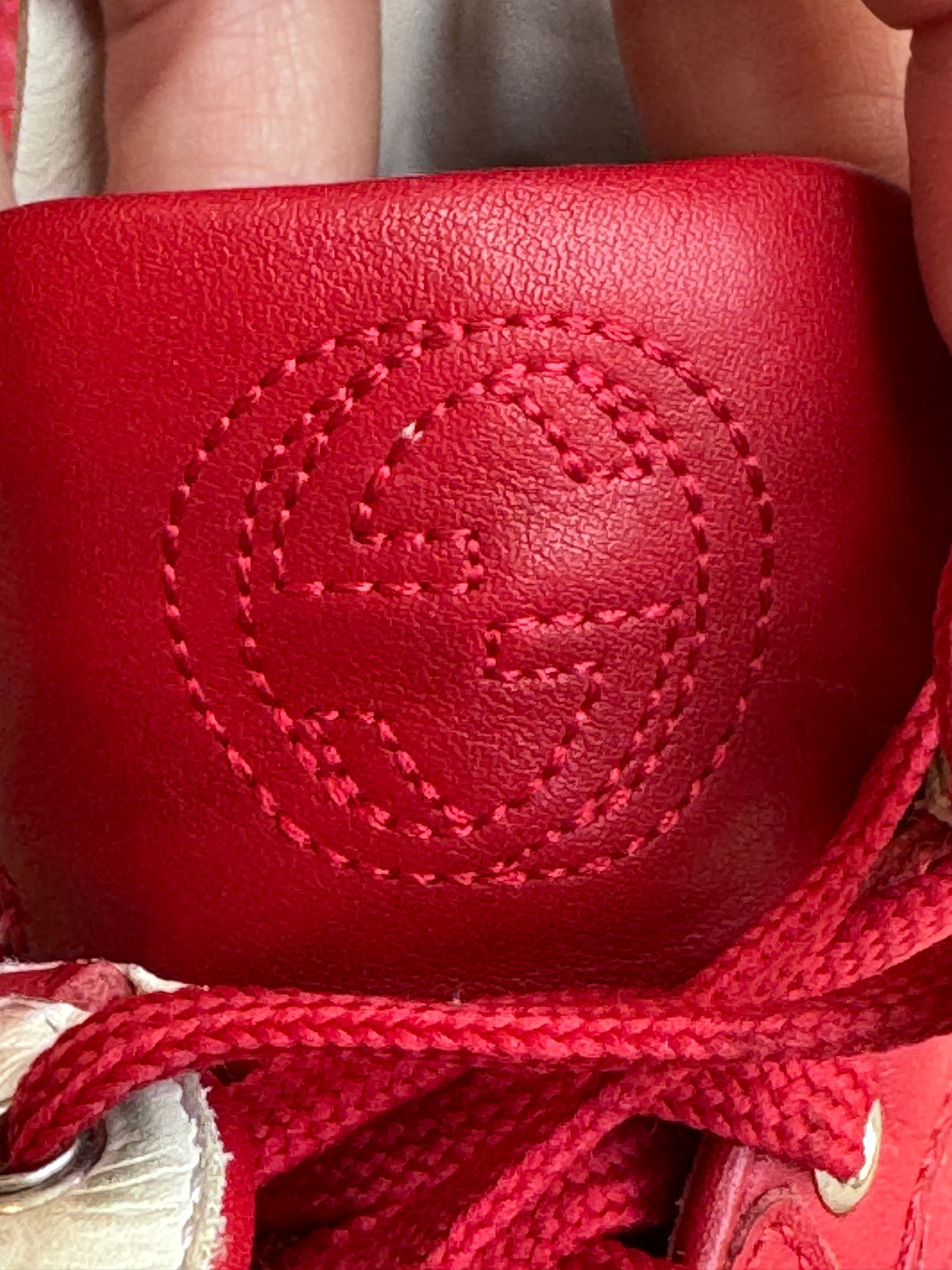 GUCCI Kids Red Leather High Tops Size 24EU