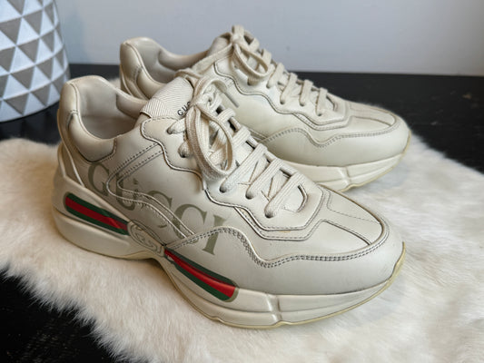 Gucci Rhyton Logo Ivory Sneakers 36EU