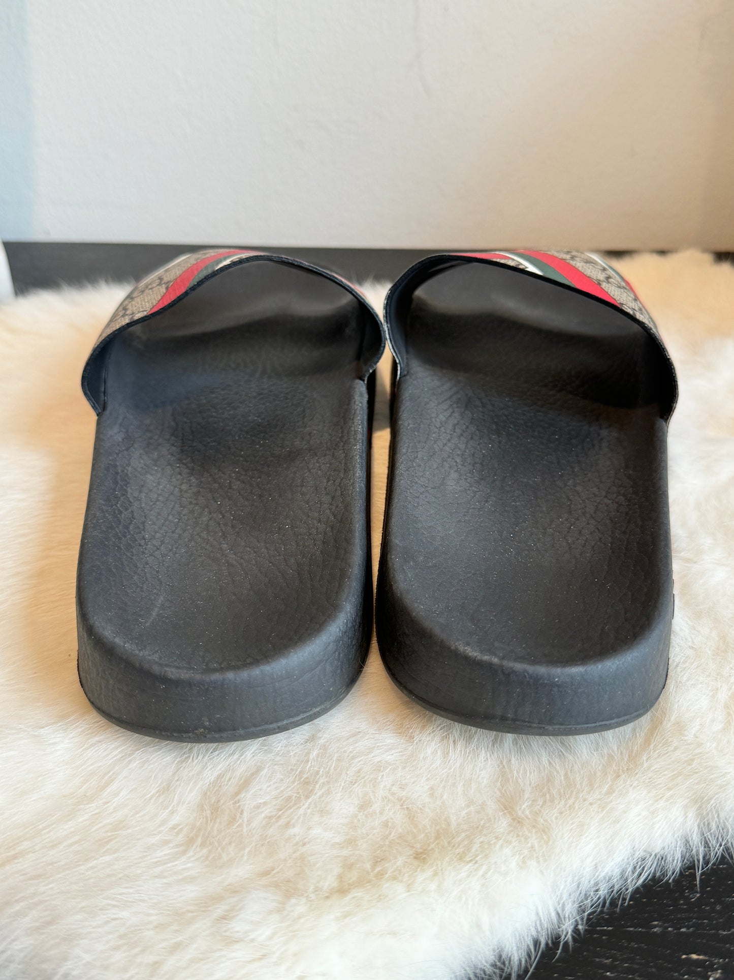 GUCCI Supreme Canvas Stripe Mens Slides 9EU (42EU)