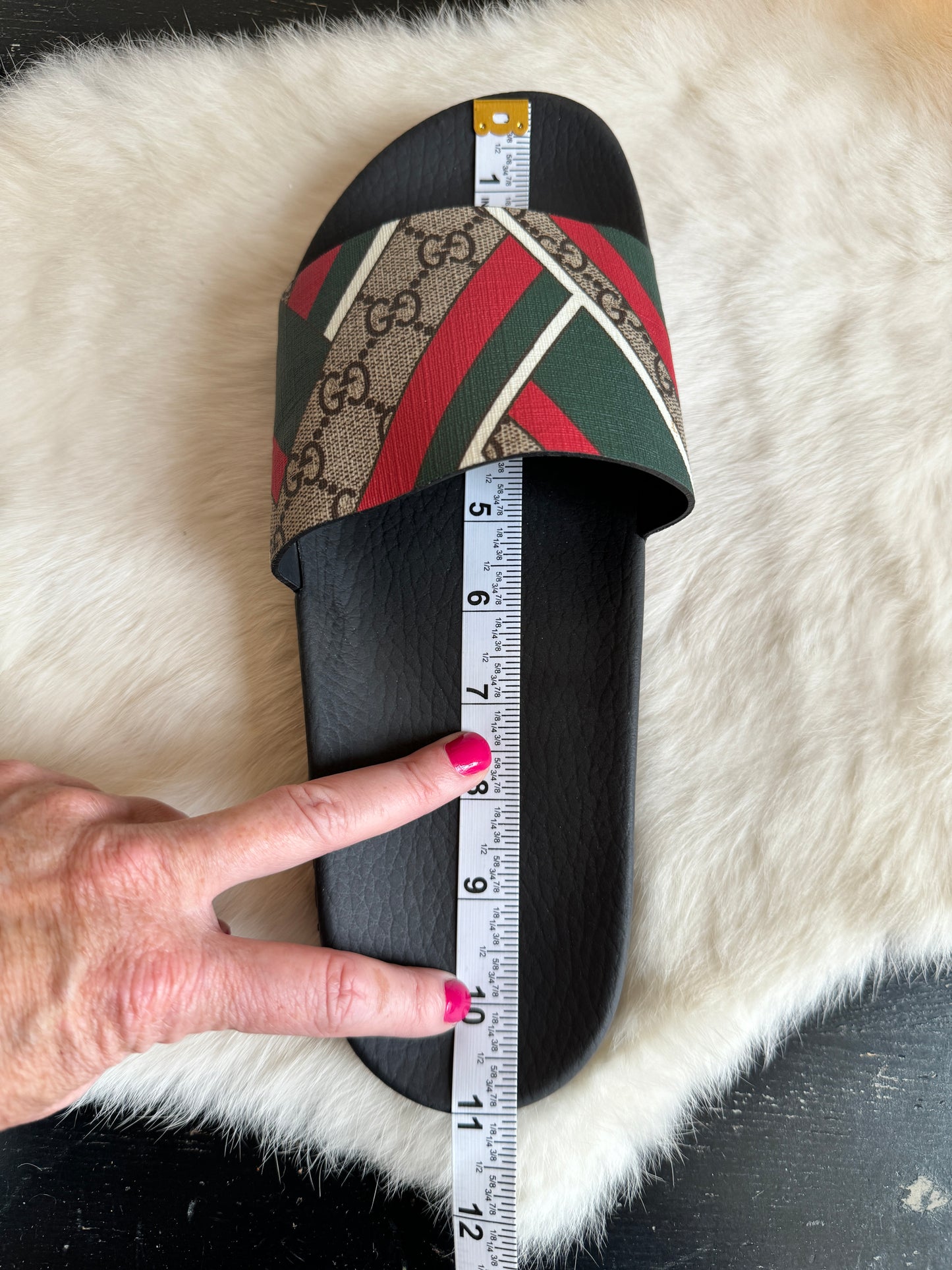 GUCCI Supreme Canvas Stripe Mens Slides 9EU (42EU)