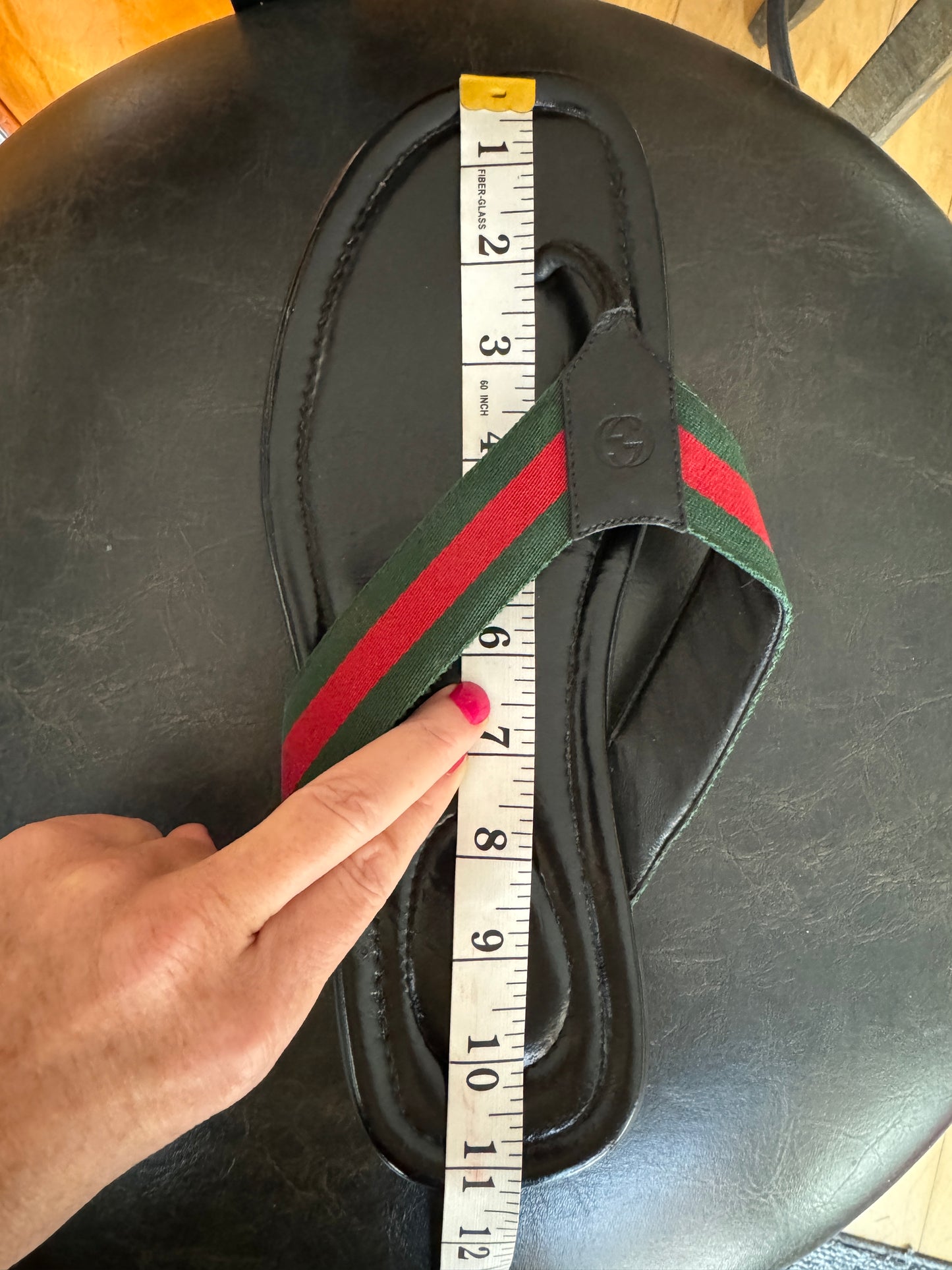 GUCCI Web Thong Sandals Black 9EU (42EU)