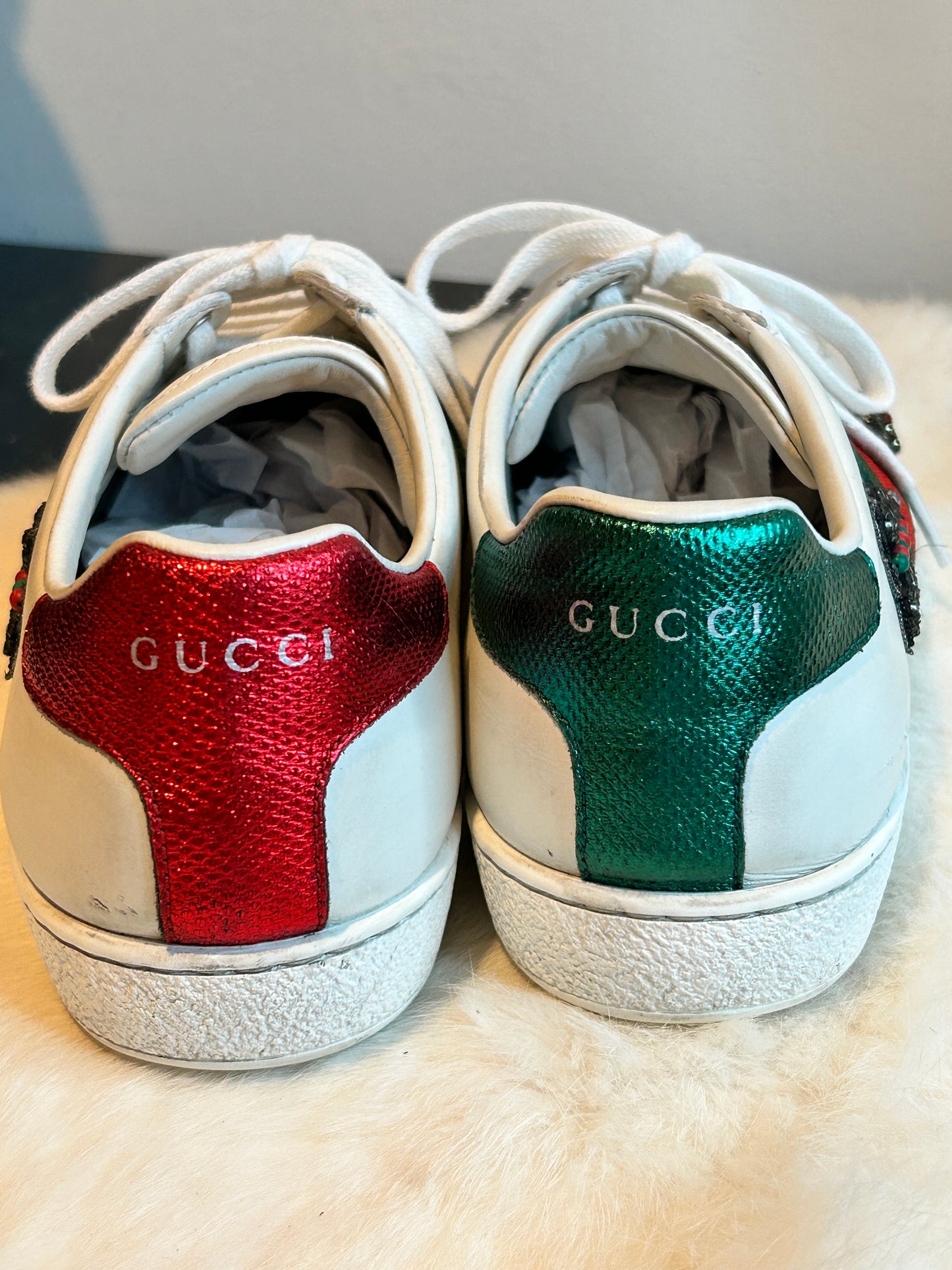 GUCCI Ace Rhinestone Arrow Sneakers Women's 39