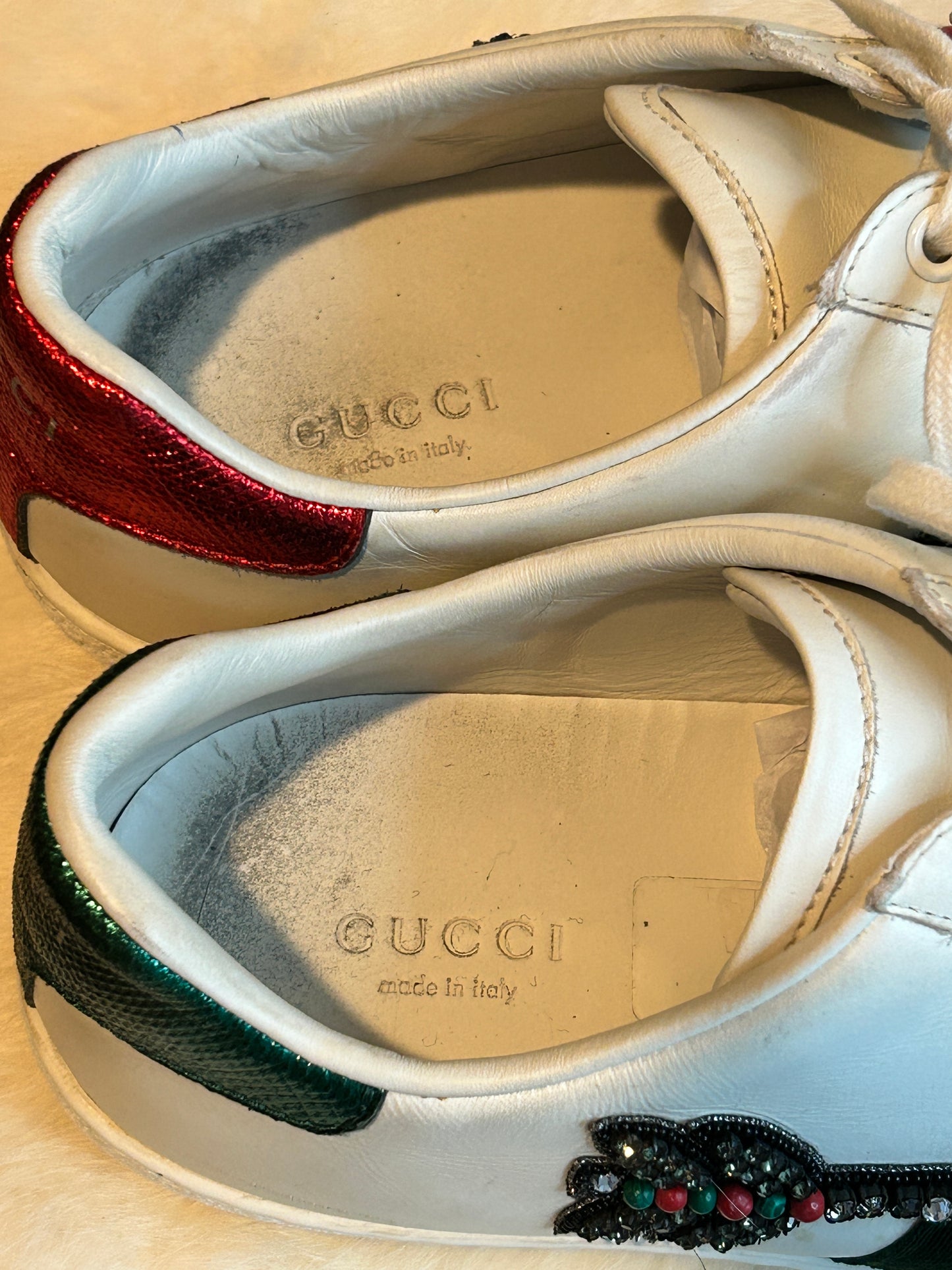 GUCCI Ace Rhinestone Arrow Sneakers Women's 39