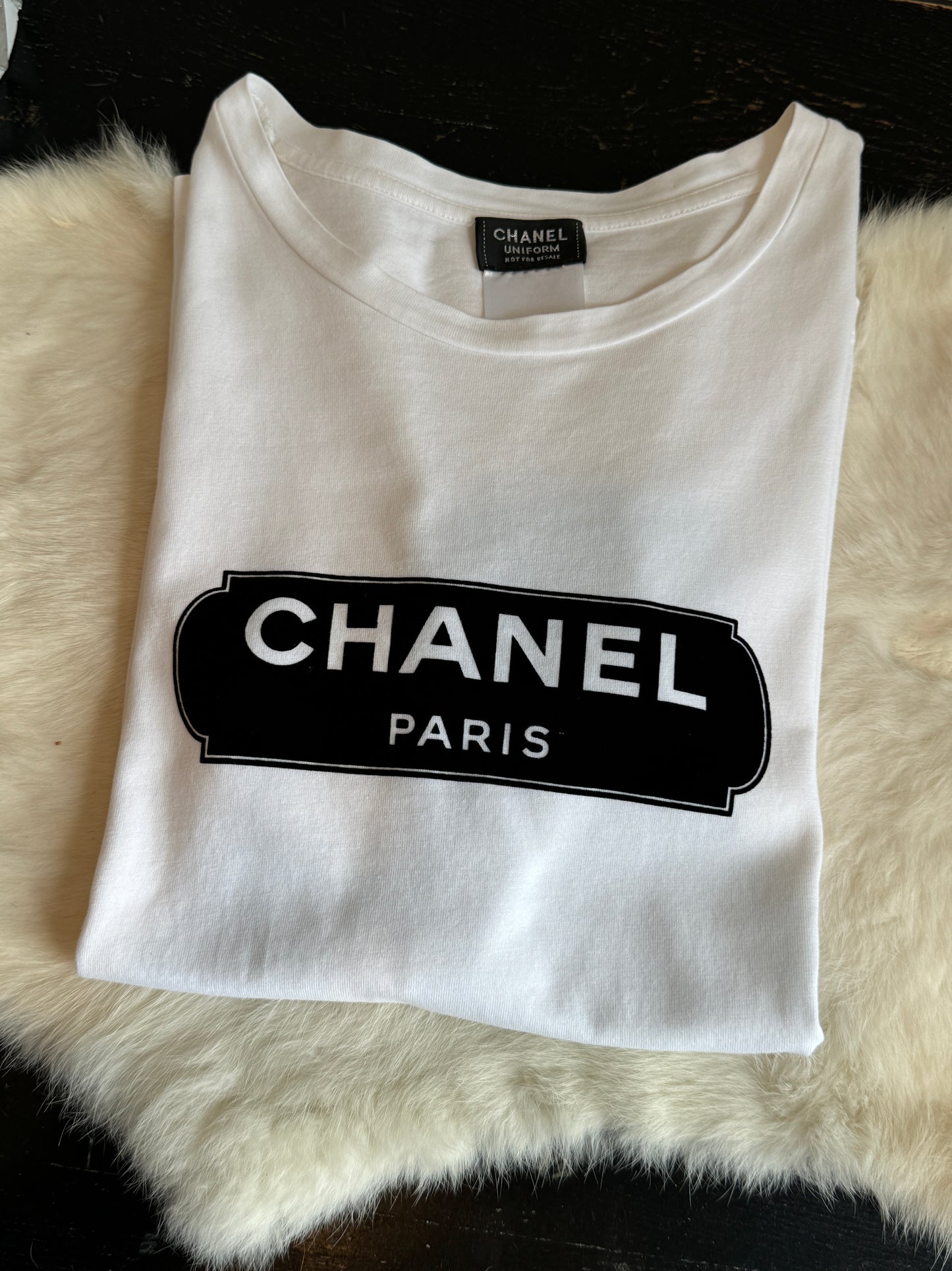 Chanel Uniform Logo TShirt White Medium