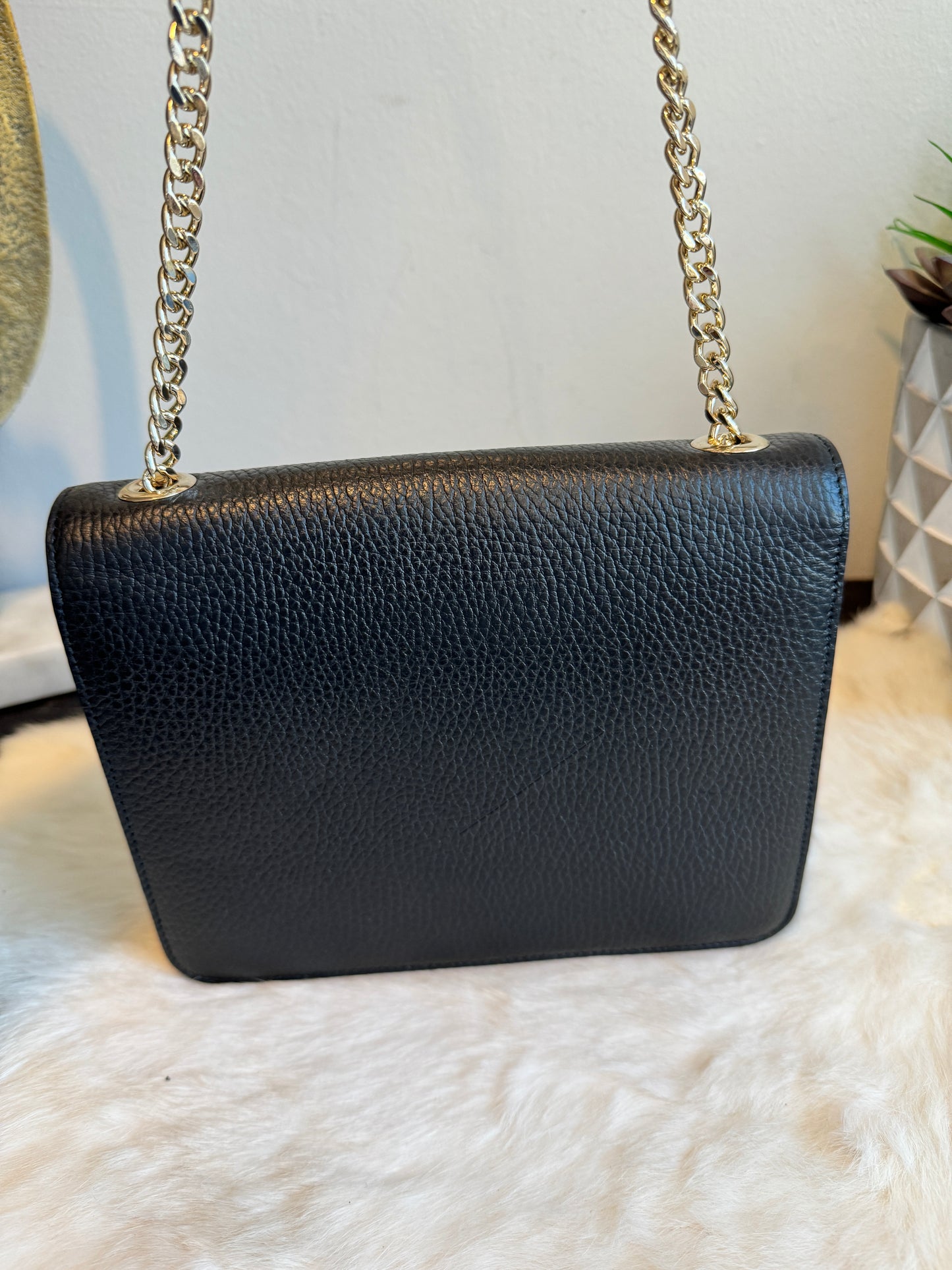 GUCCI Interlocking G Black Leather Bag