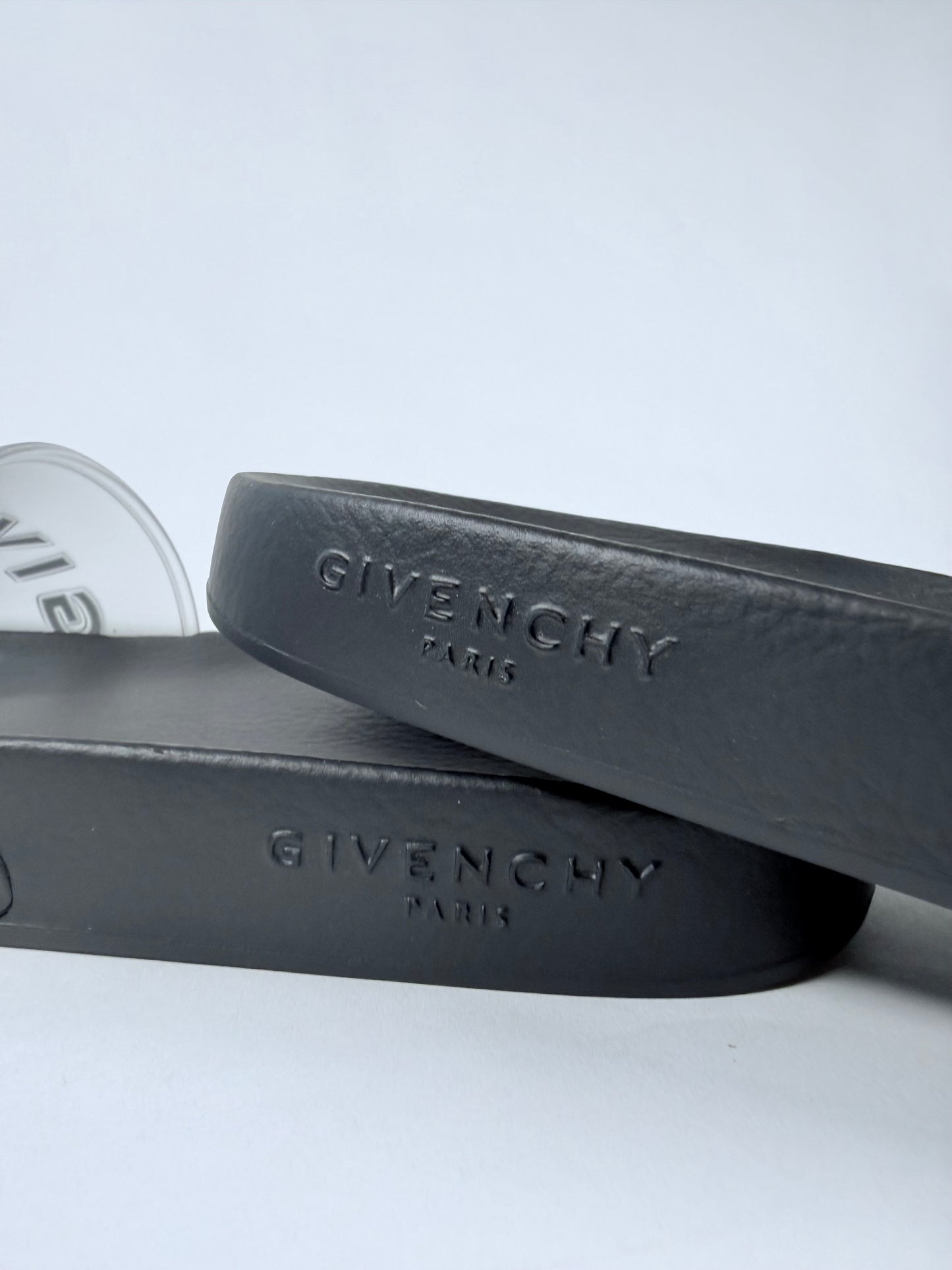 Like New!! GIVENCHY Black Translucent Rubber Womens Slides 38EU
