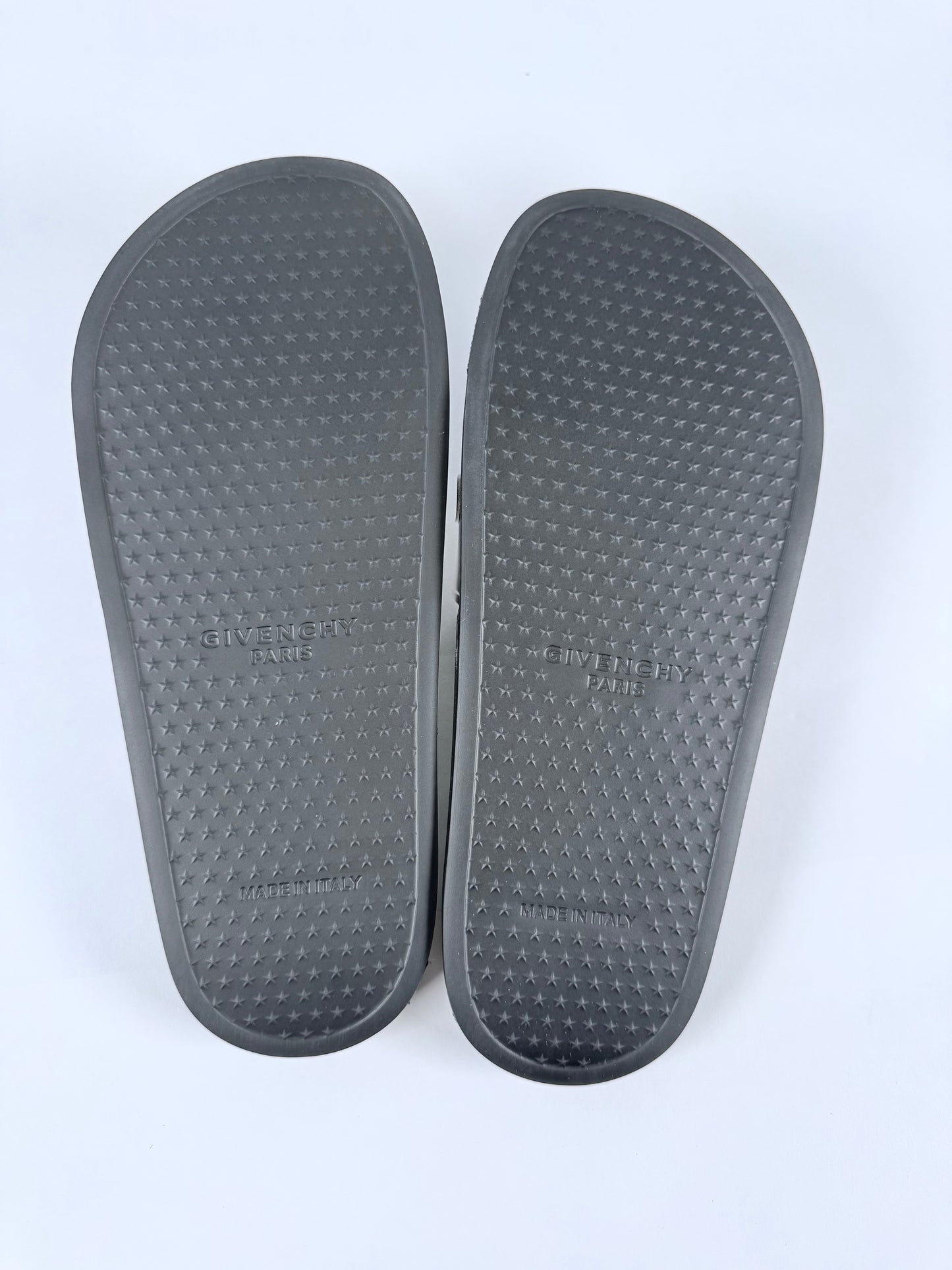 Like New!! GIVENCHY Black Translucent Rubber Womens Slides 38EU
