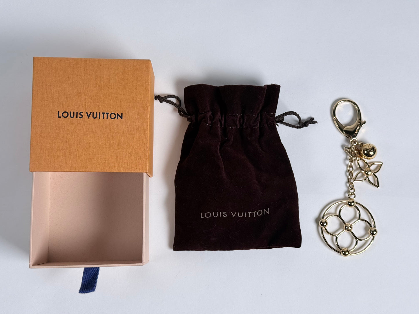 Louis Vuitton Gold Bloomy Bag Charm Keychain