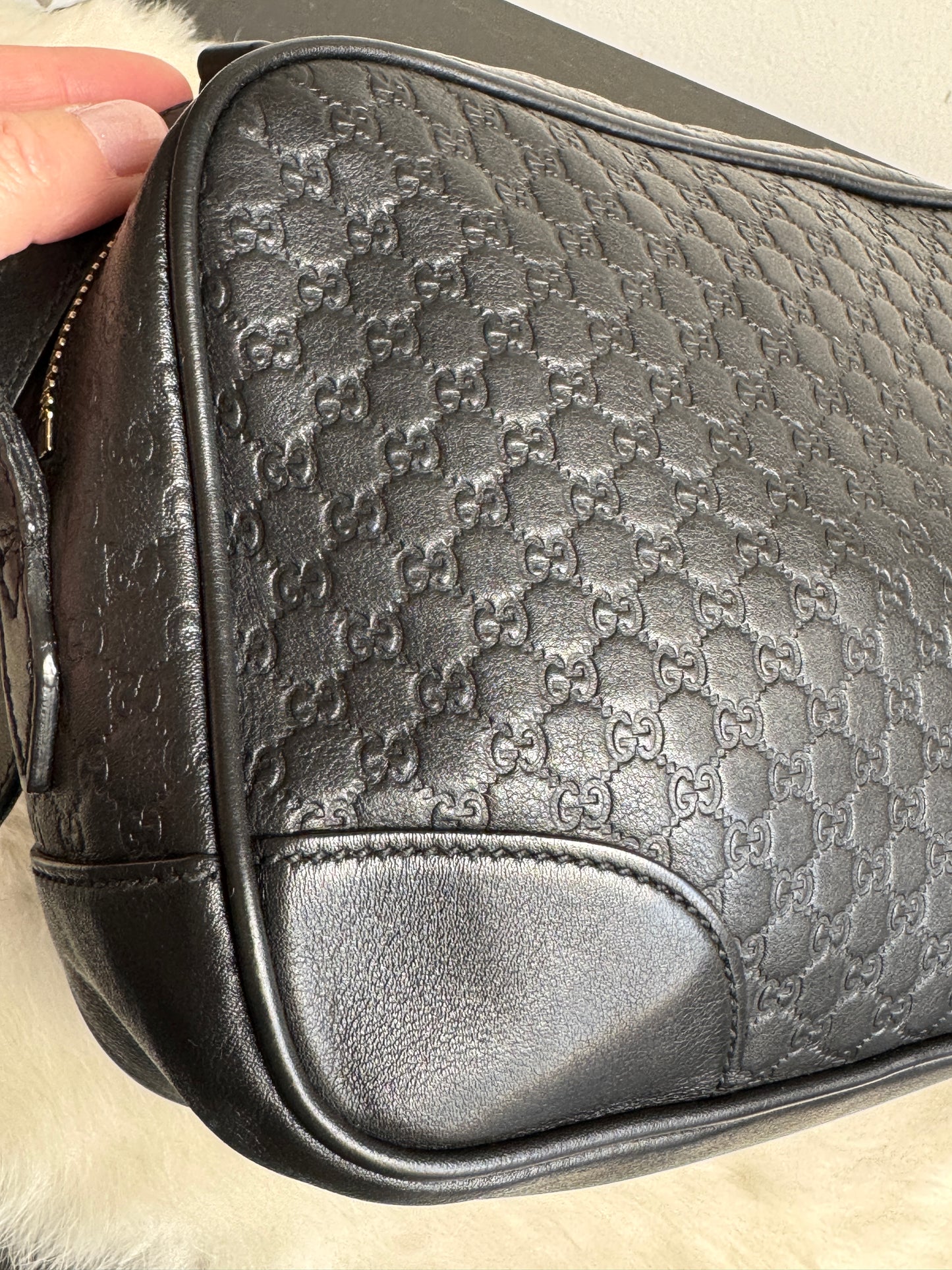 GUCCI Microguccissima Black Bree Camera Bag