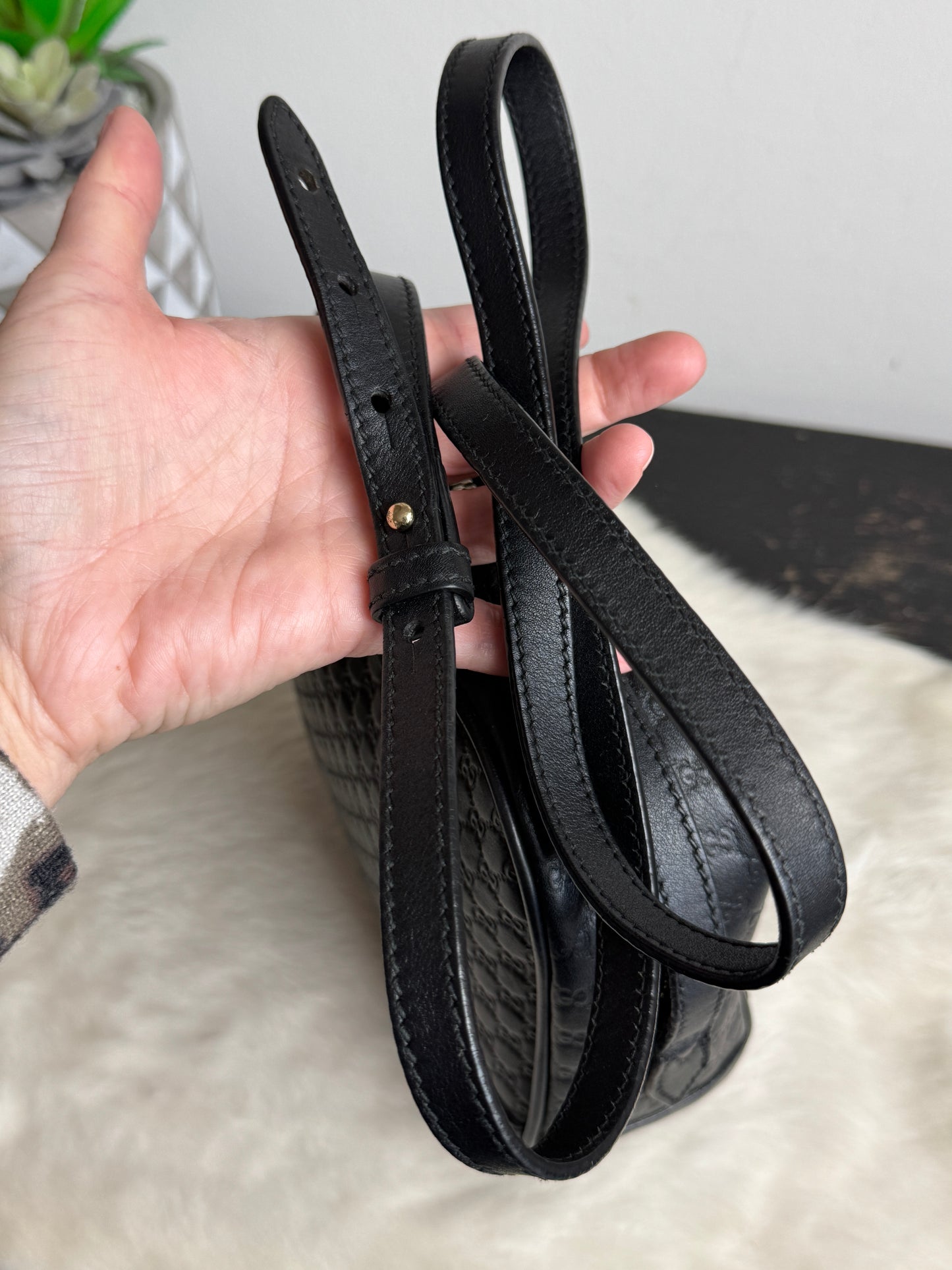 GUCCI Microguccissima Black Bree Camera Bag