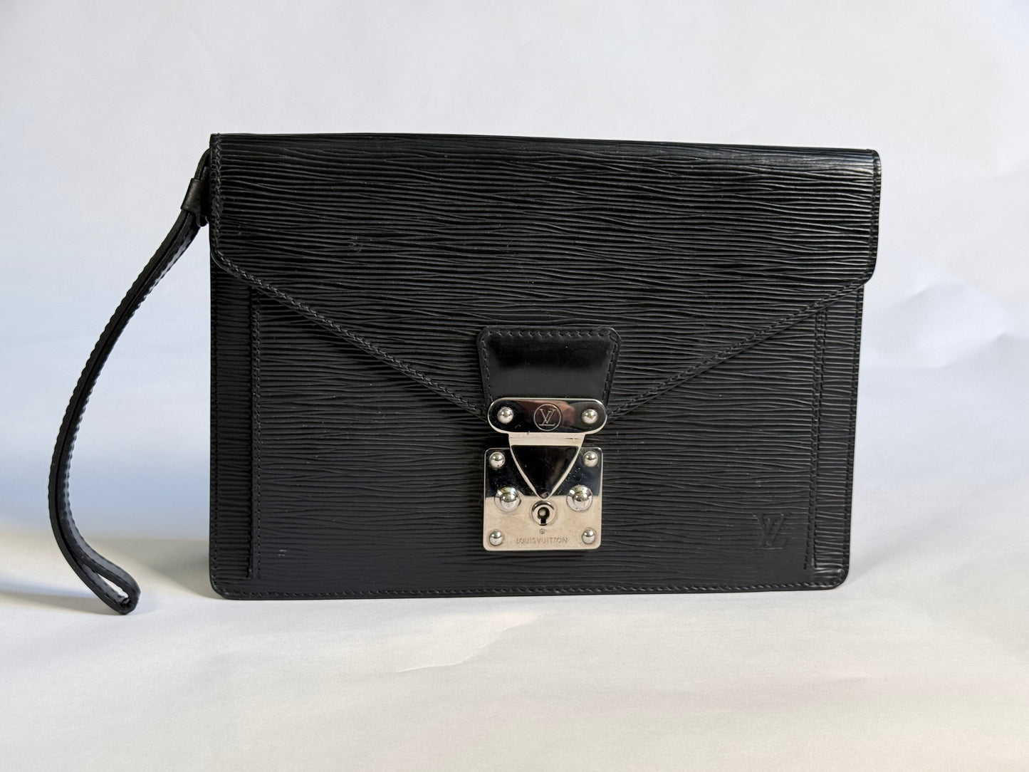 Louis Vuitton Epi Leather Pochette Sellier Dragonne Black Clutch