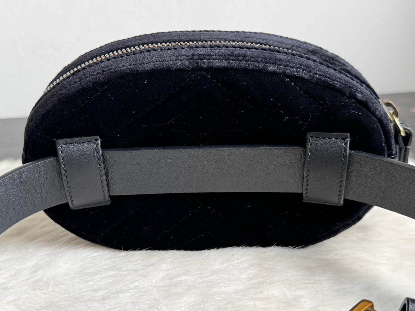 Gucci Marmont Velvet Mini Belt Bag Black