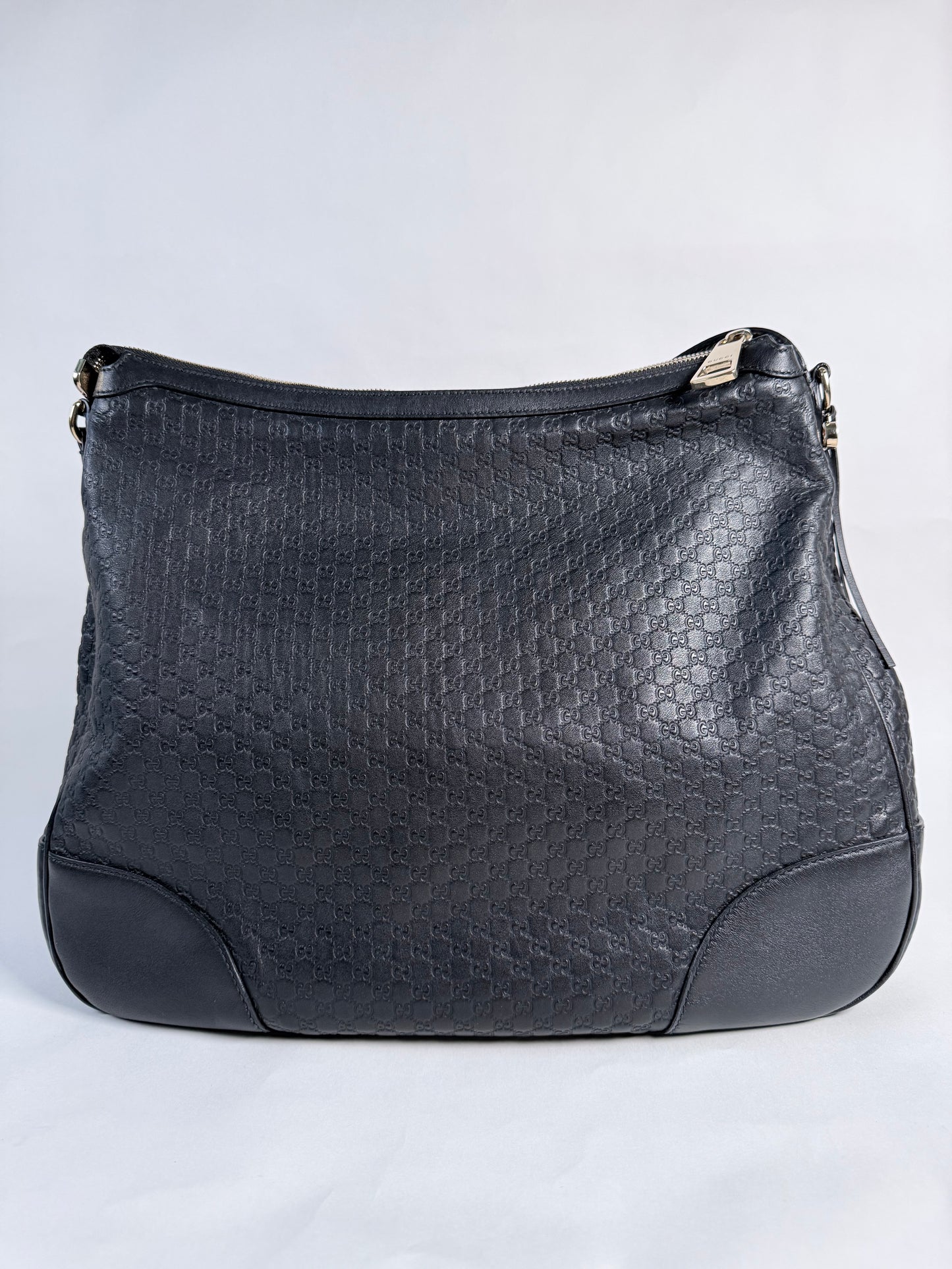 GUCCI Bree Micro-Guccissima Signature Black Large Hobo
