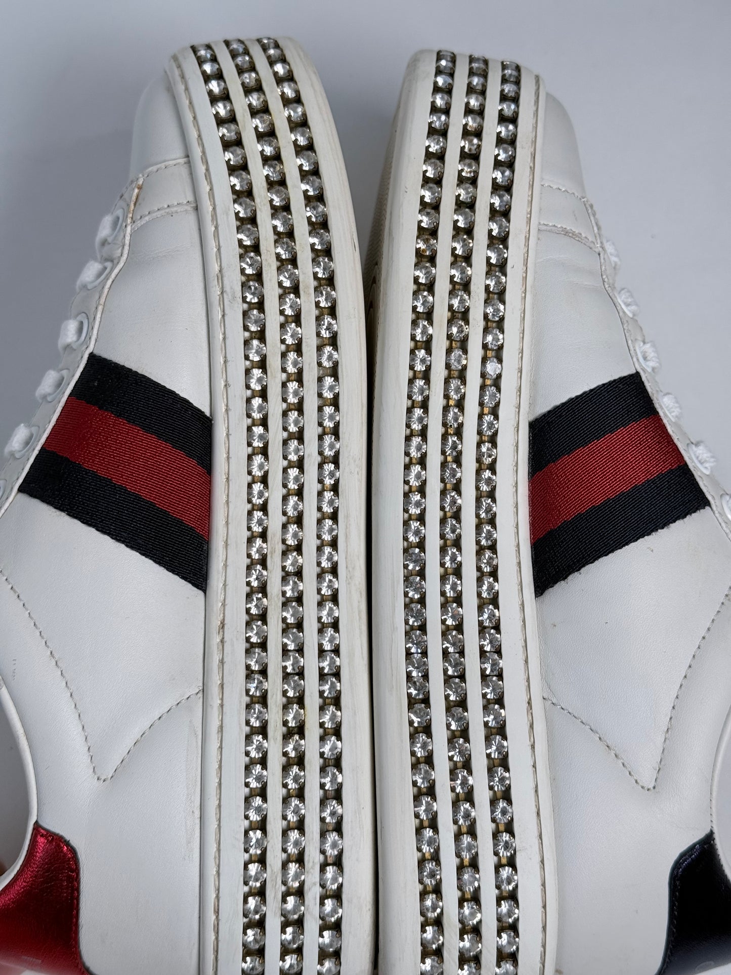GUCCI Ace Bee Rhinestone Platforms Women's Size 34.5EU