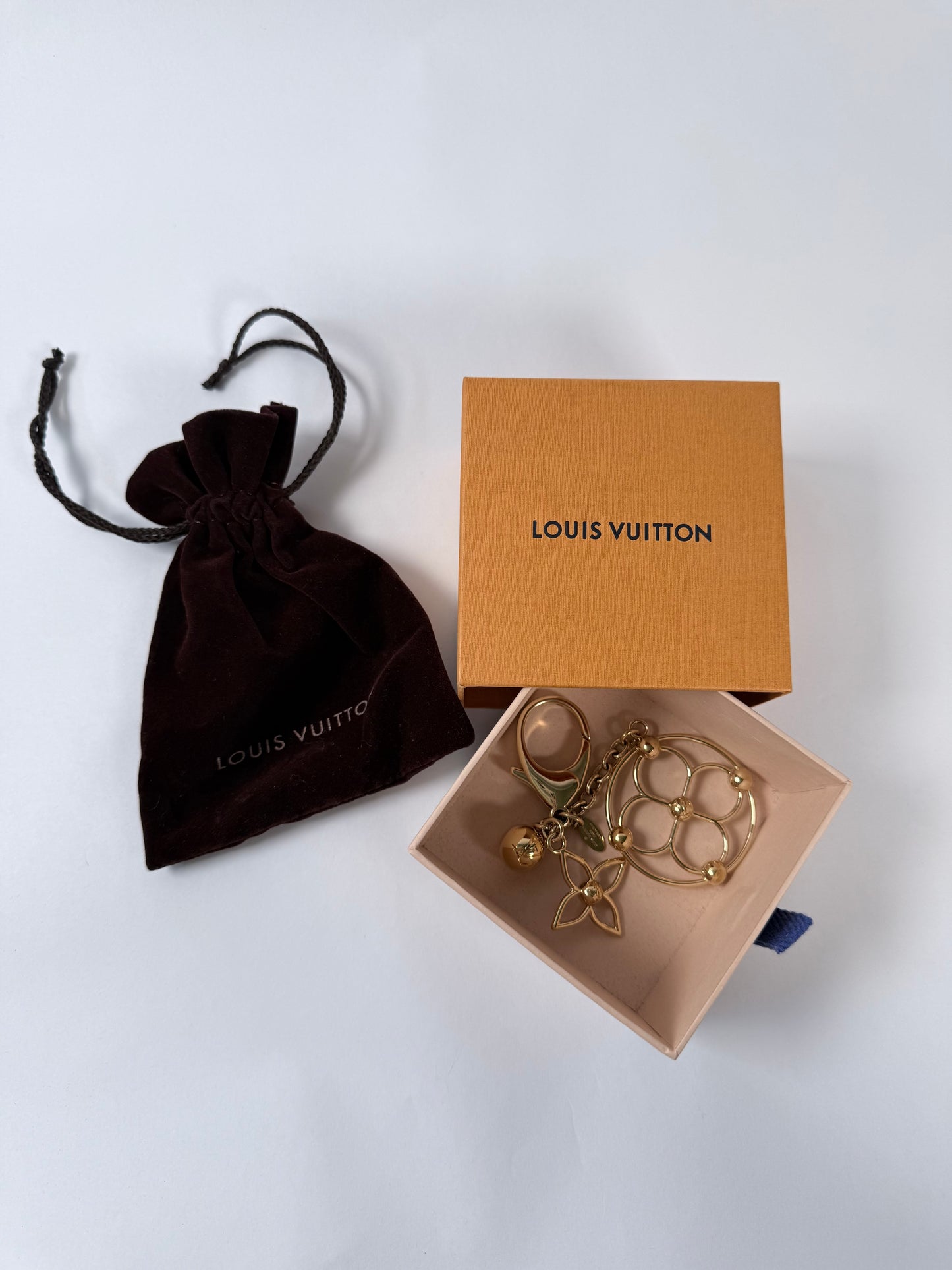 Louis Vuitton Gold Bloomy Bag Charm Keychain