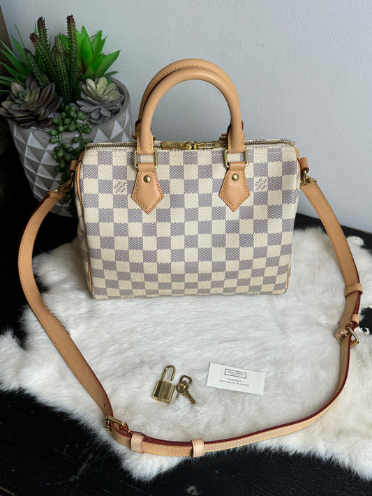 Louis Vuitton Speedy 25 Bandouliere Damier Azur