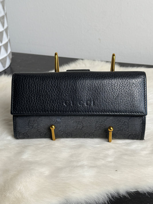 GUCCI Bi-Fold Canvas Wallet Black