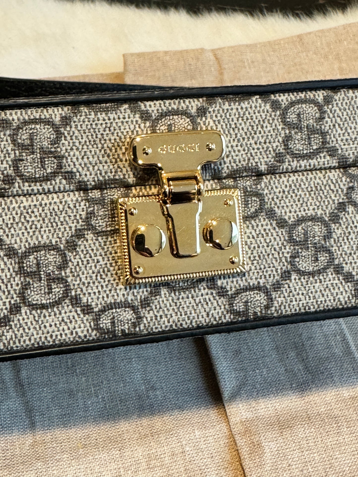 Gucci Supreme Textured Dollar Calfskin Mini Interlocking G