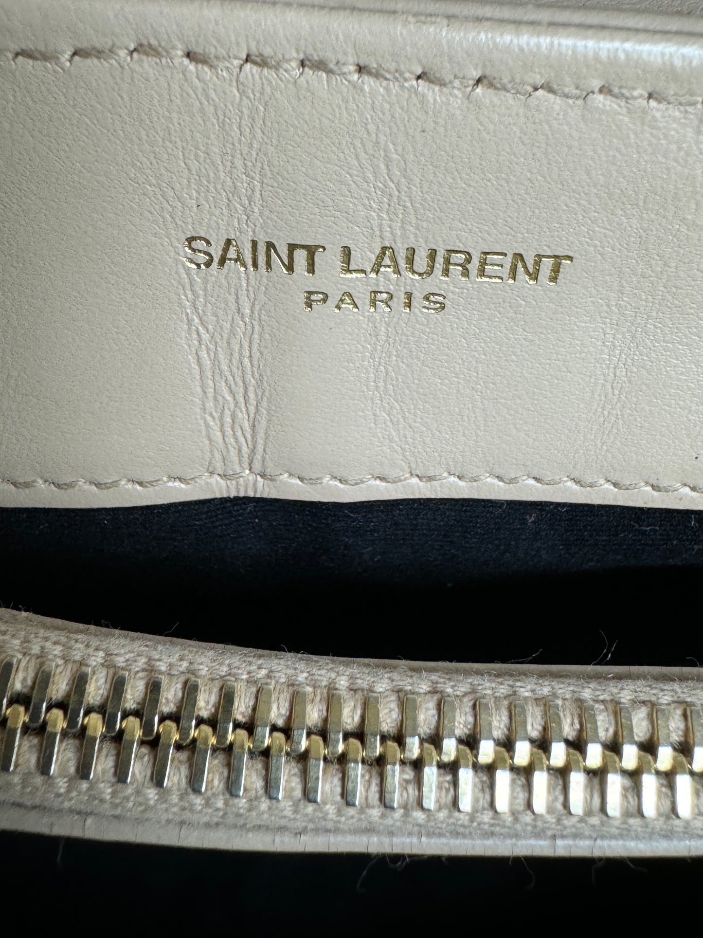 YSL Small LouLou Quilted “Y” Dark Beige