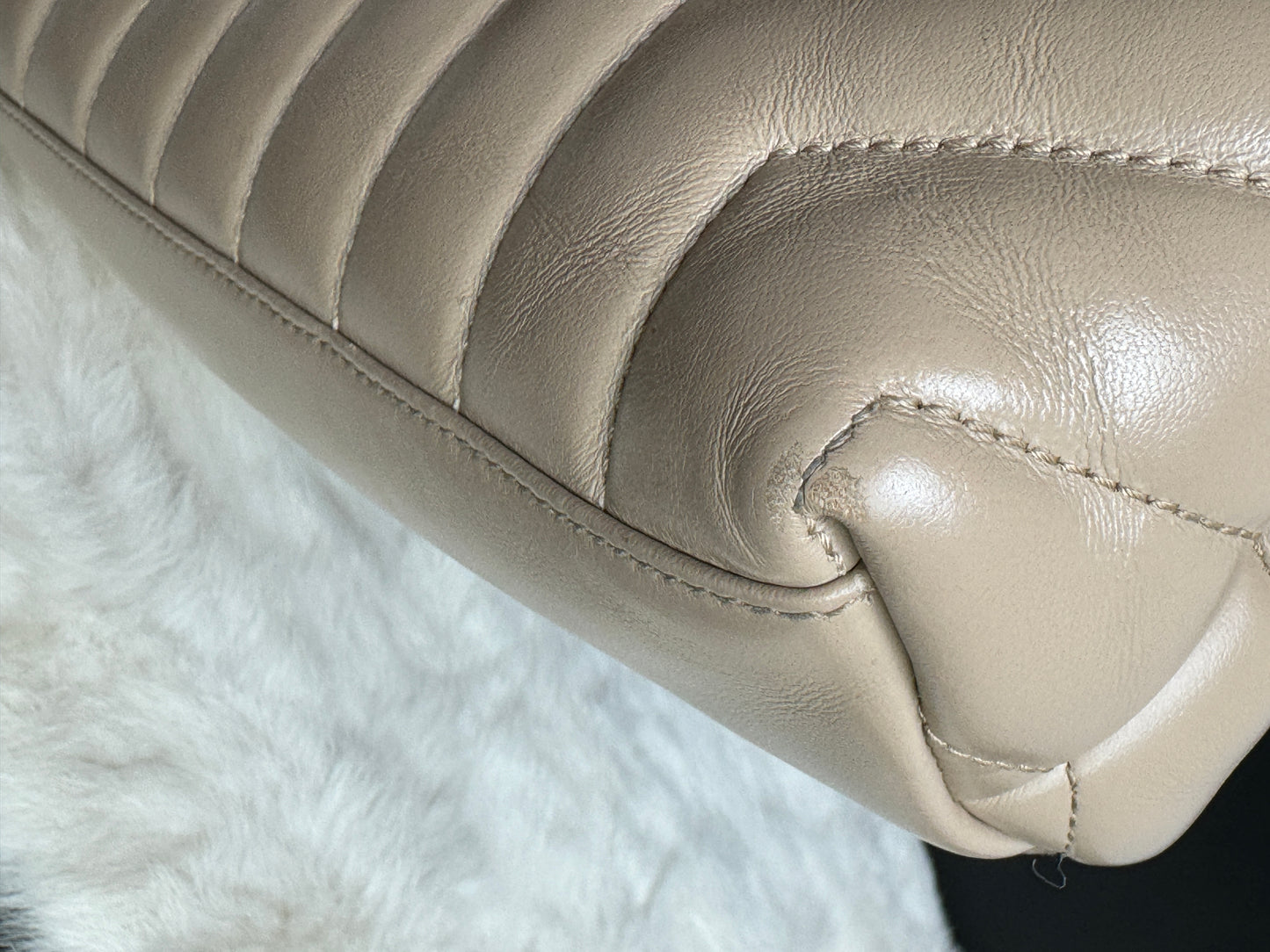 YSL Small LouLou Quilted “Y” Dark Beige