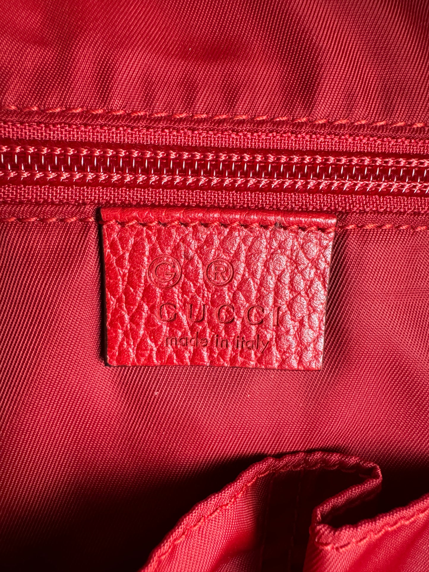 GUCCI Red Nylon Guccissima Travel Backpack