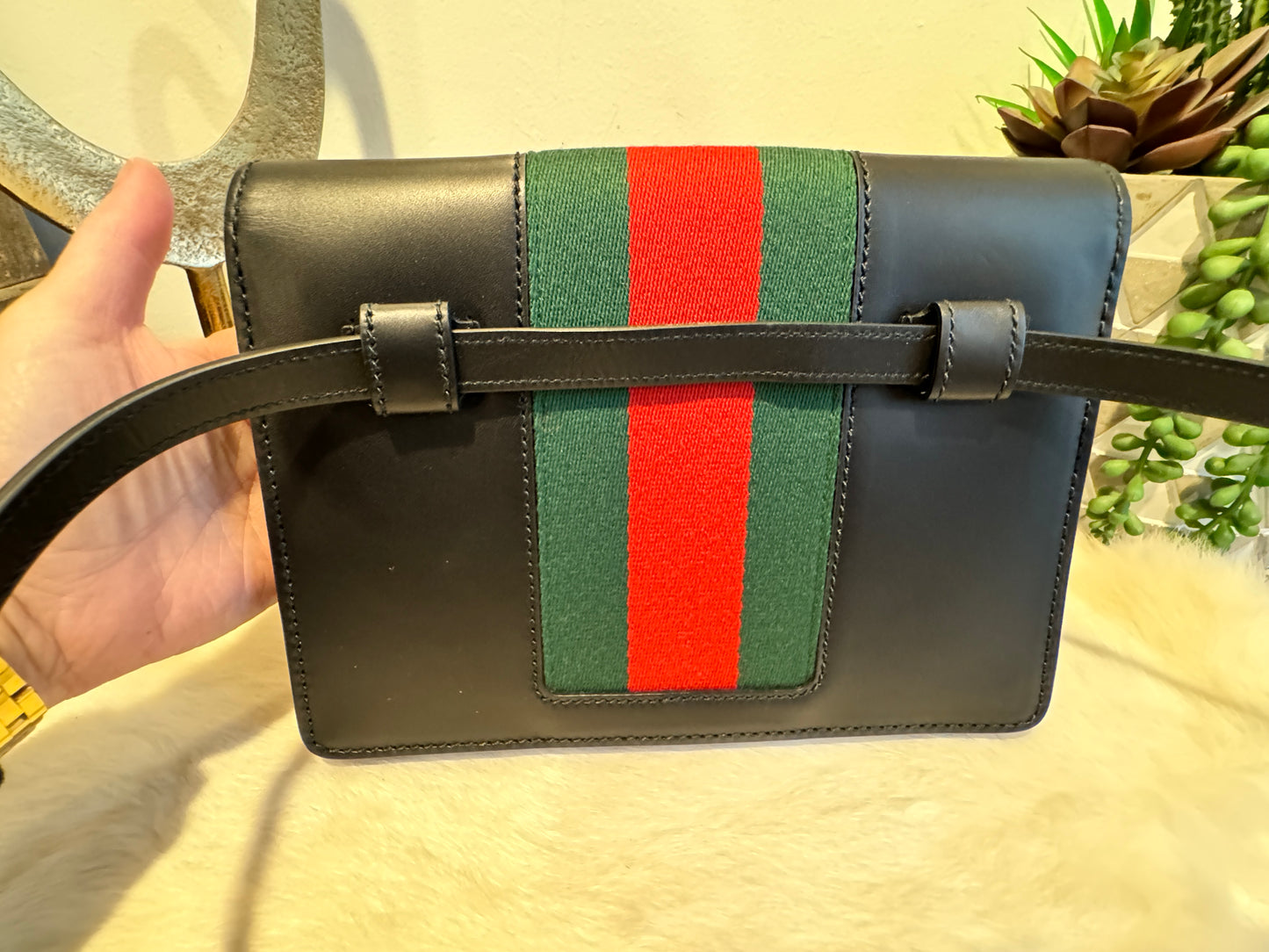 GUCCI Sylvie Belt BumBag Black Like New