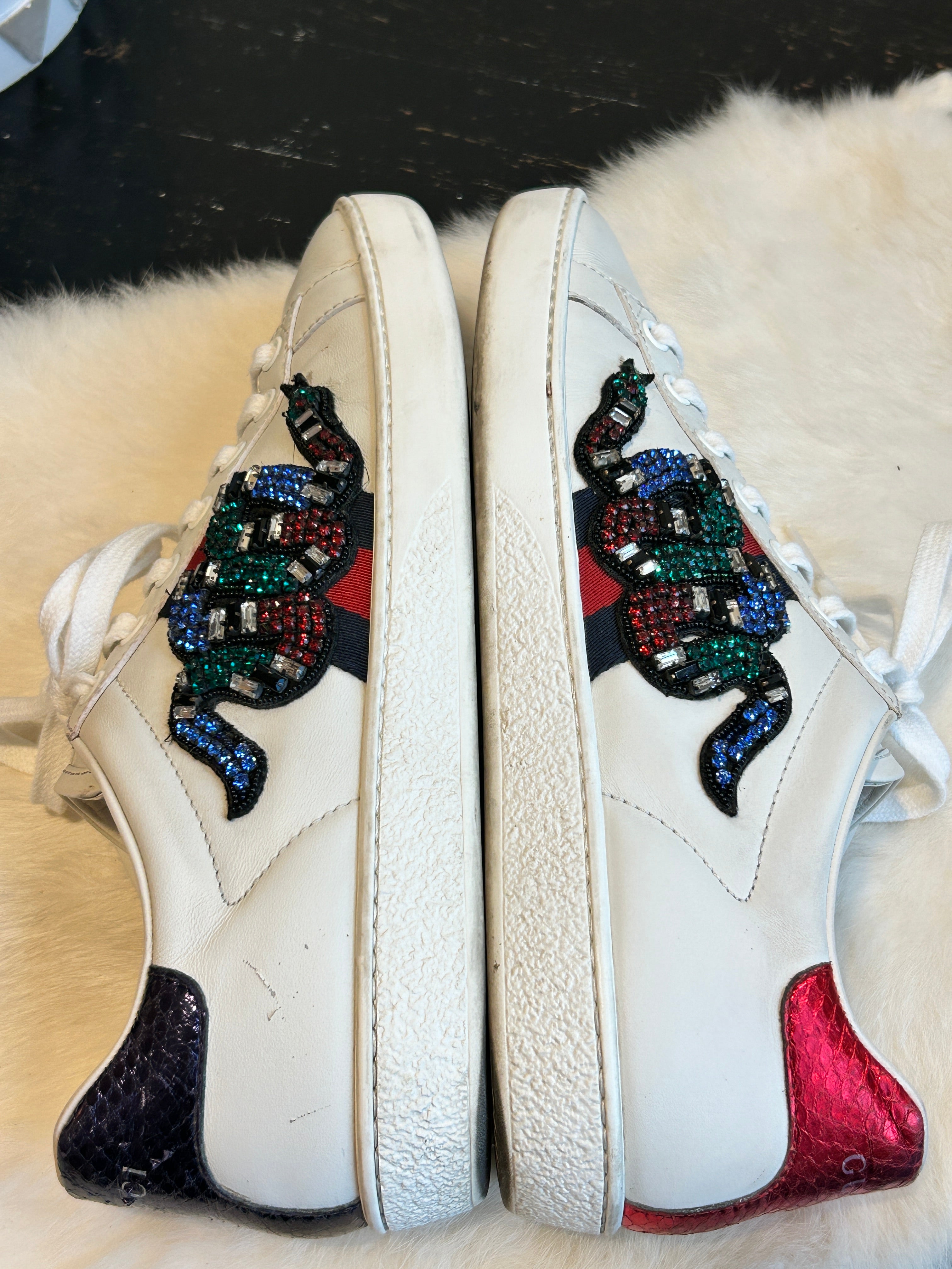 GUCCI Ace Rhinestone King Snake Sneakers Women's 36.5EU – Ascherman Home