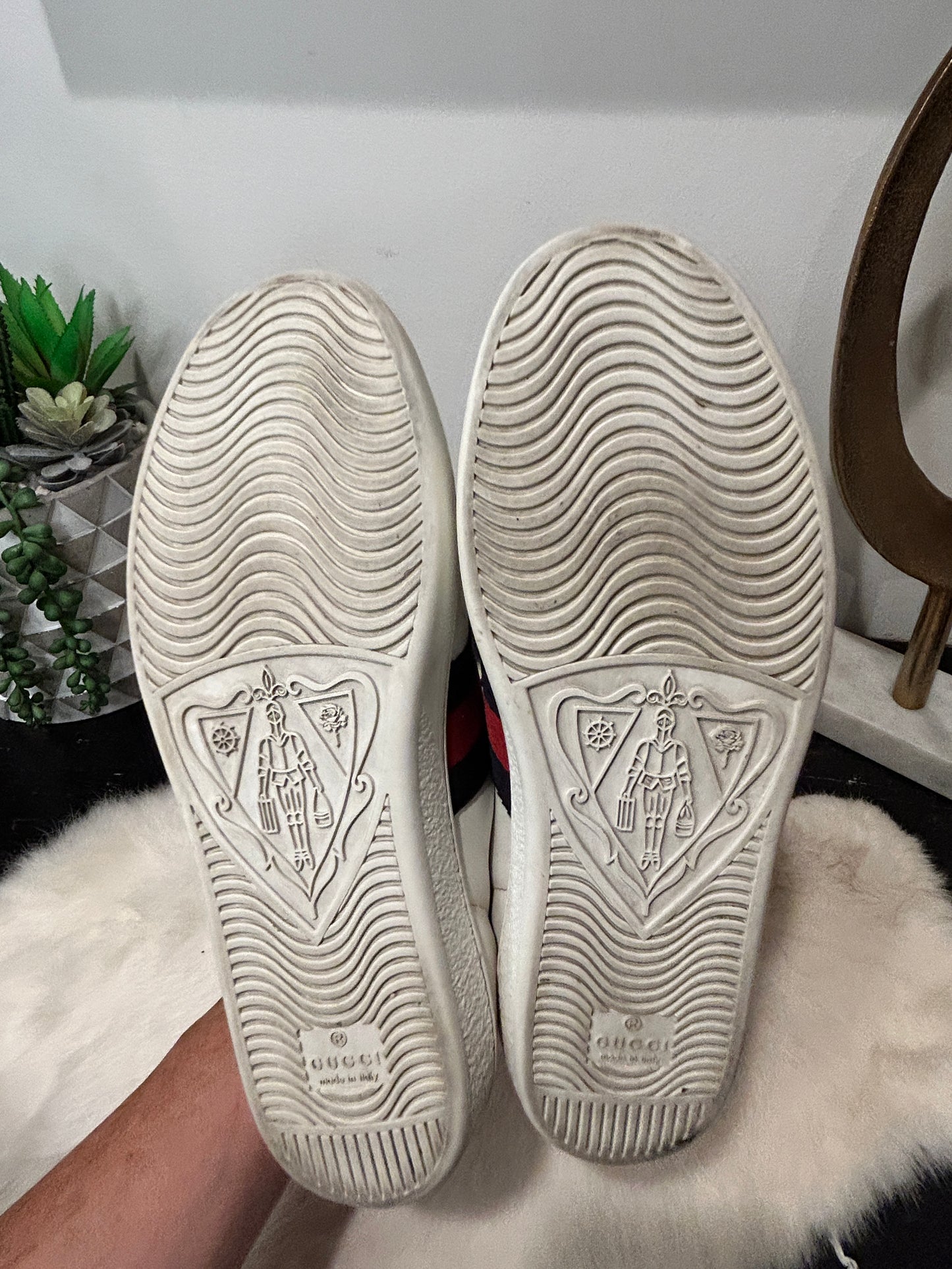 GUCCI Ace Rhinestone King Snake Sneakers Women's 36.5EU