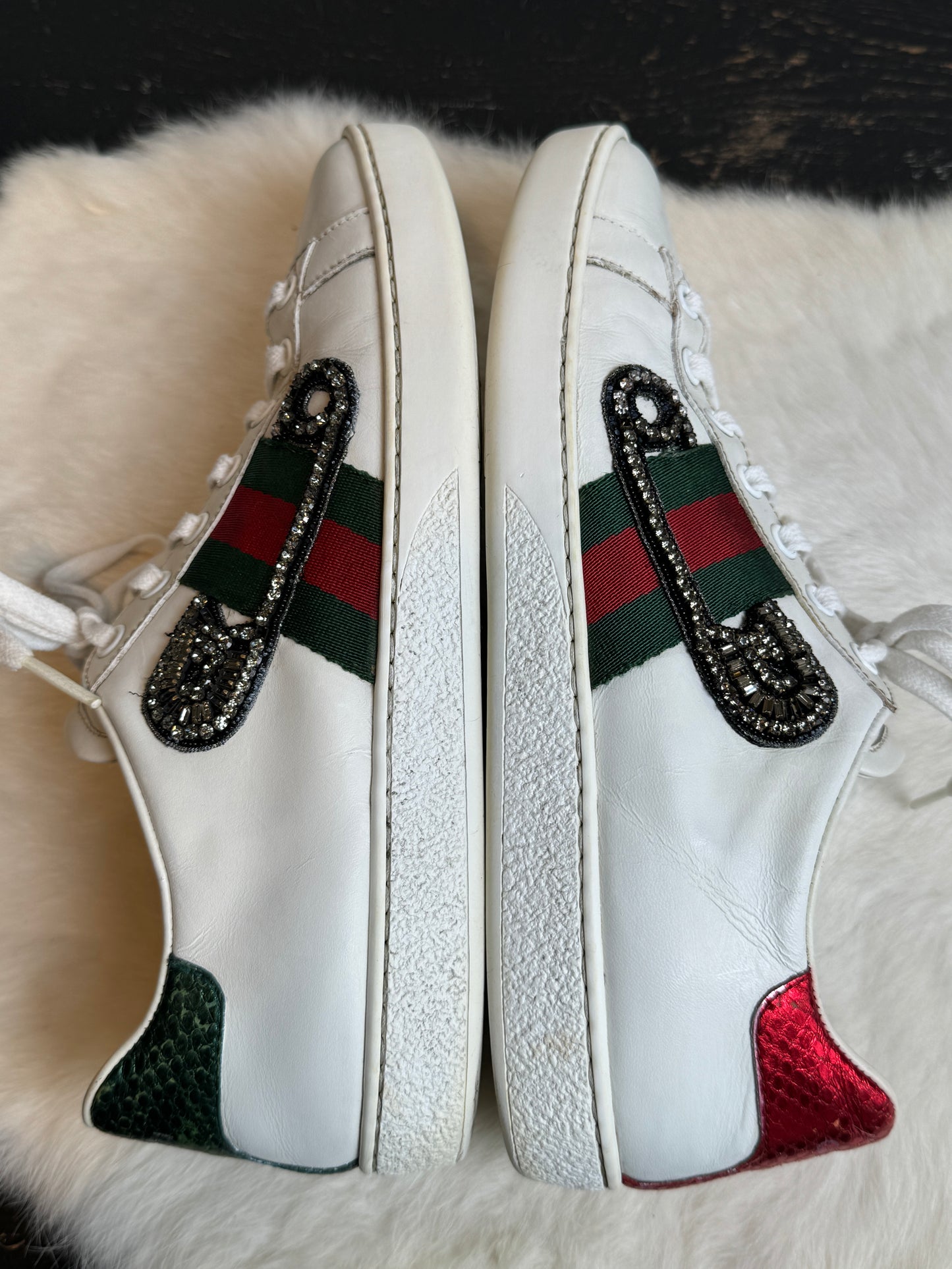 Gucci Ace Safety Pin Sneakers Size 37EU